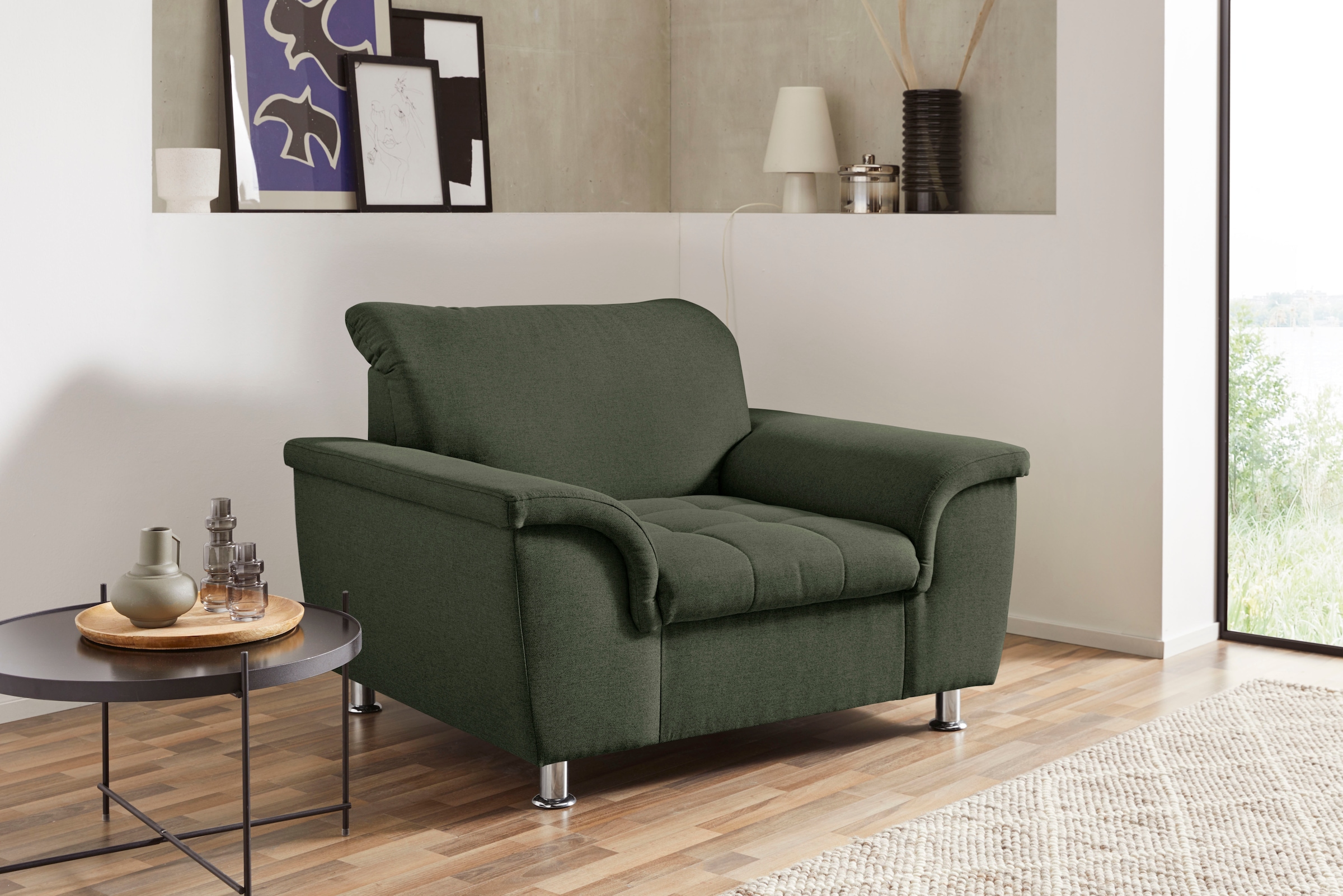 Image of DOMO collection Sessel "FRANZI zeitlos und elegant, moderne Sitzheftung" wahlweise mit Kopfteilverstellung