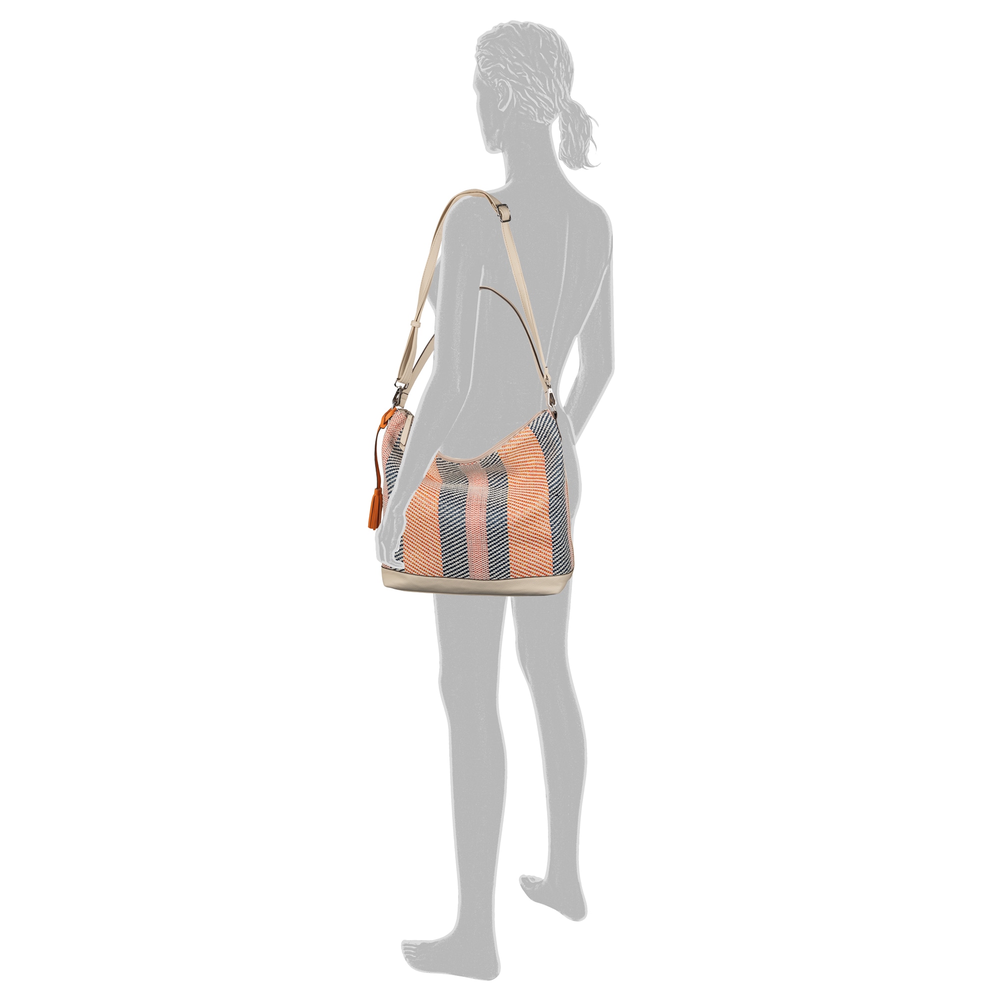 Gabor Hobo »Annett« en style osier orné de similicuir lisse et d’un pendentif à franges