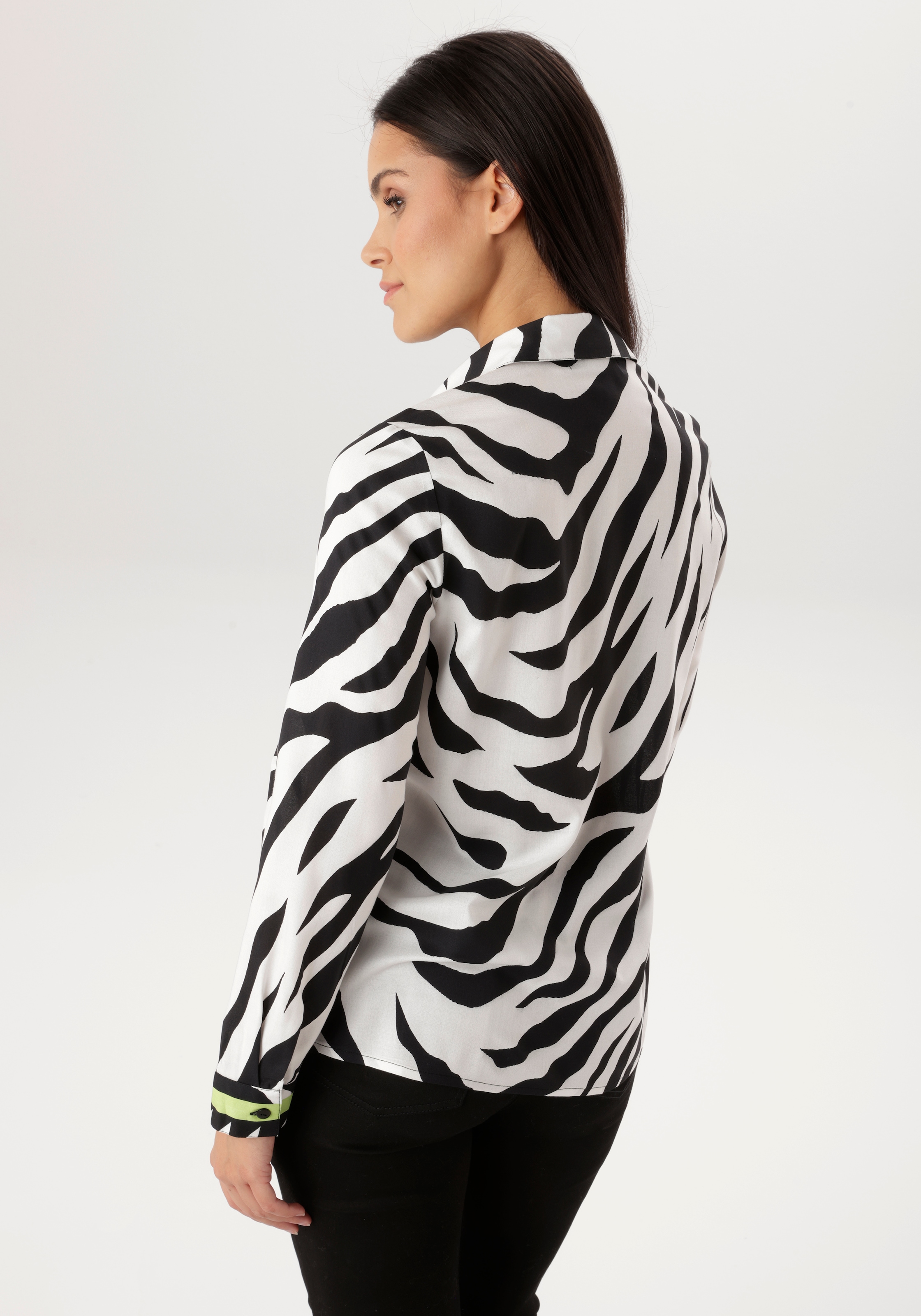 Aniston SELECTED Blouse chemise im Zebra-Look allover mit kontrastfarbigen Streifen - NEUE KOLLEKTION