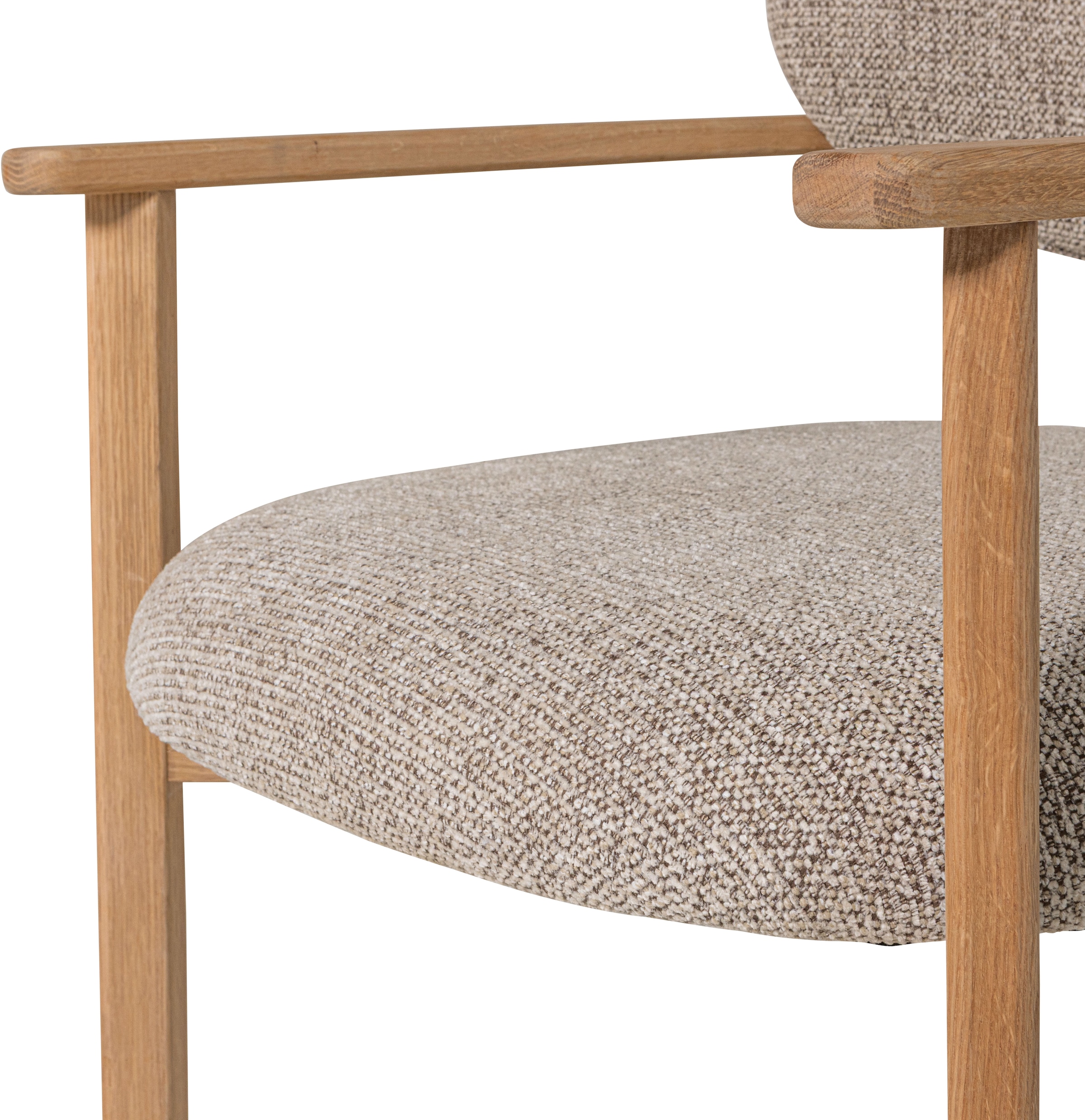 WOOOD Loungesessel »Udar mit Eichenholzgestell und More-Melange-Bezug, B68 x T75 x H76 cm« Sehr hohe Verschleissfestigkeit, Armlehnen integriert, Tragkraft 120 kg