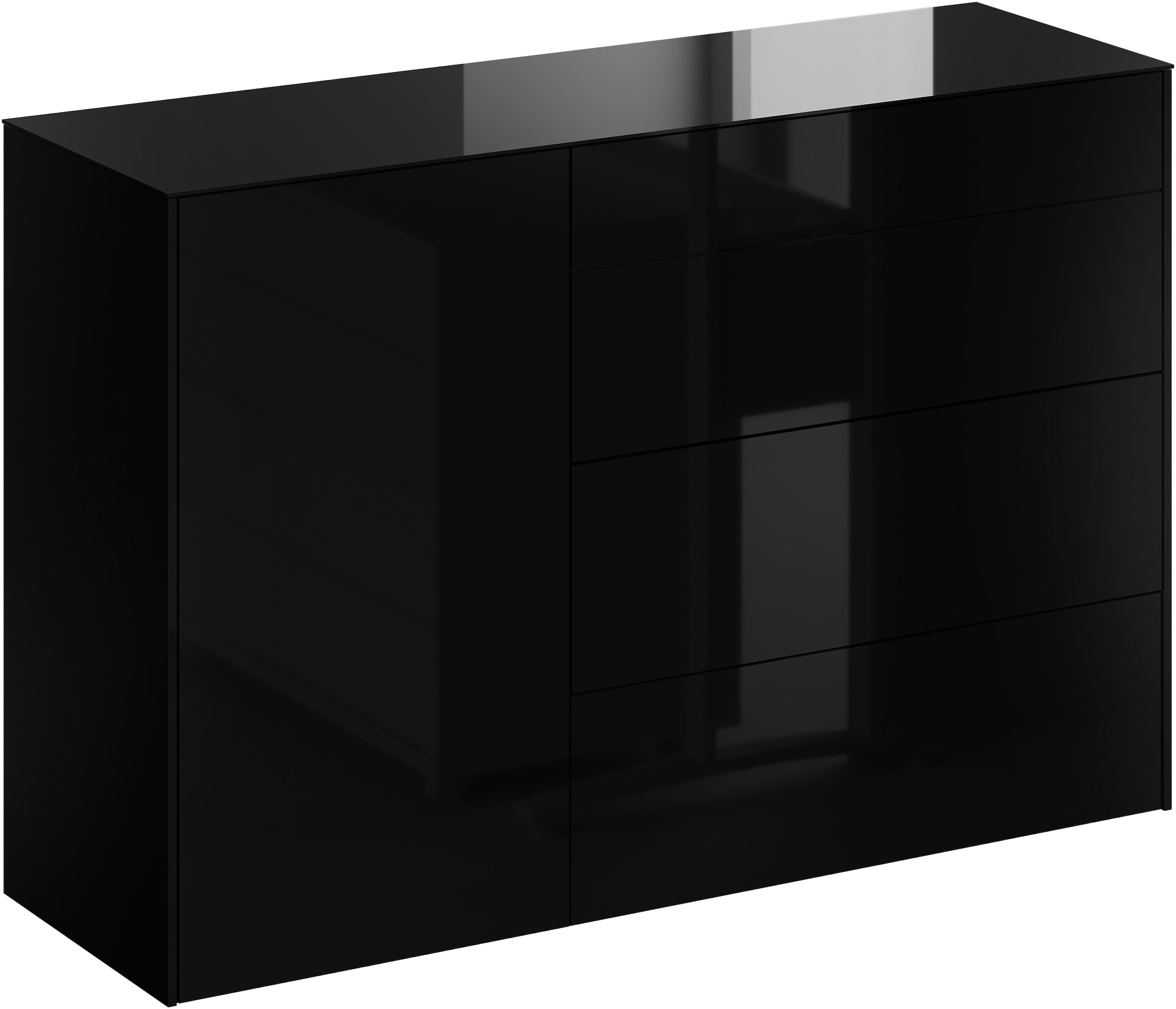 Image of Mäusbacher Kommode Kommode BHT 131/89/42 cm, Push to open, Front+Oberplatte=Glas