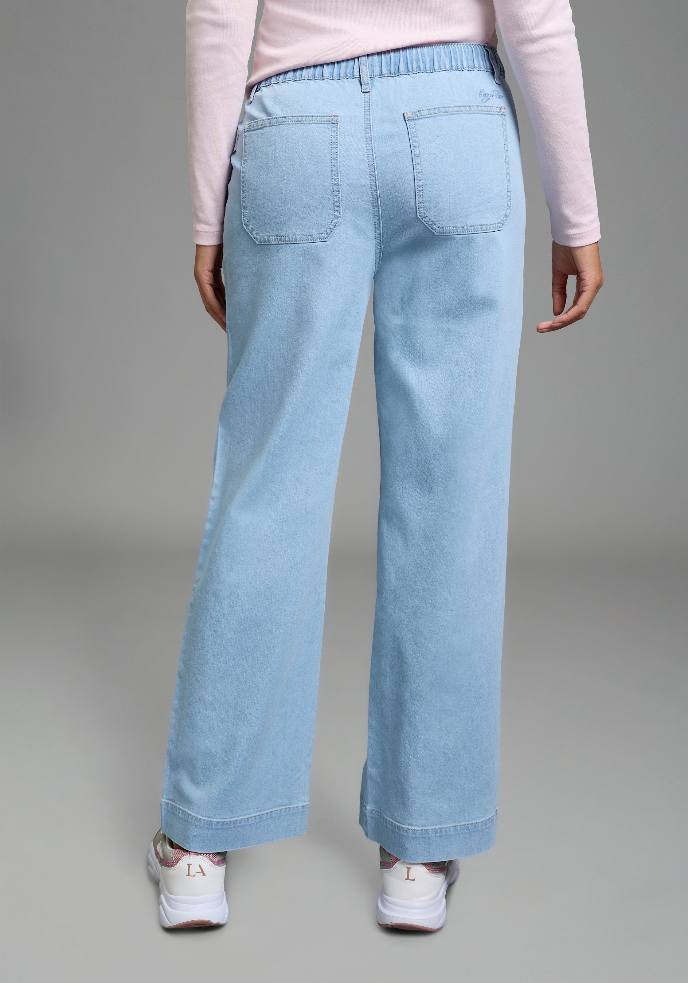 KangaROOS Weite Jeans weite Beinweite, normale Leibhöhe, knöchellanger Schnitt
