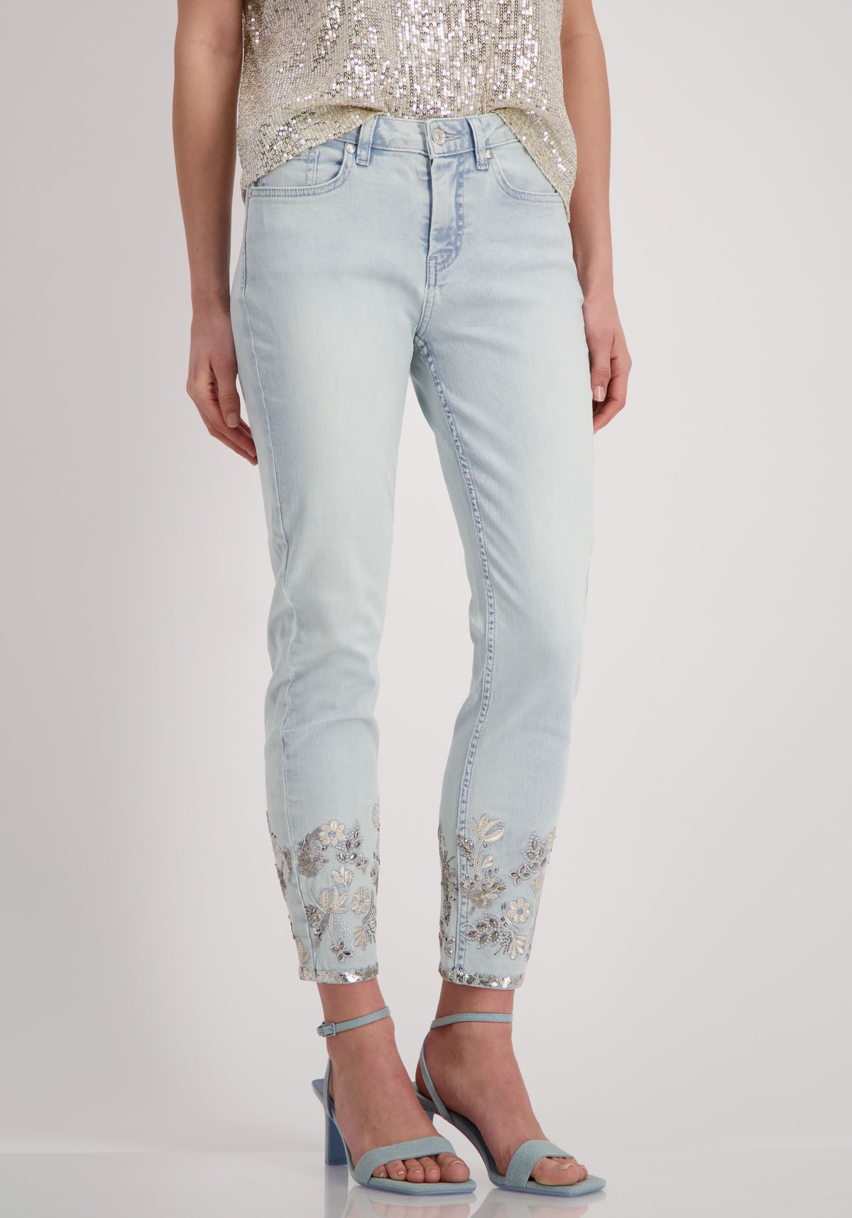 Monari Slim-fit-Jeans, mit Stickerei