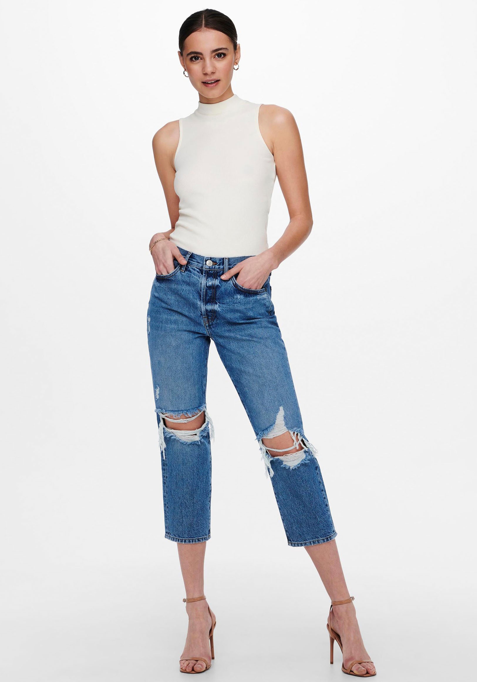 Image of Only Shirttop »ONLNESSA S/L HIGHNECK RIB TOP 2-PACK«, (2er-Pack) bei Ackermann Versand Schweiz