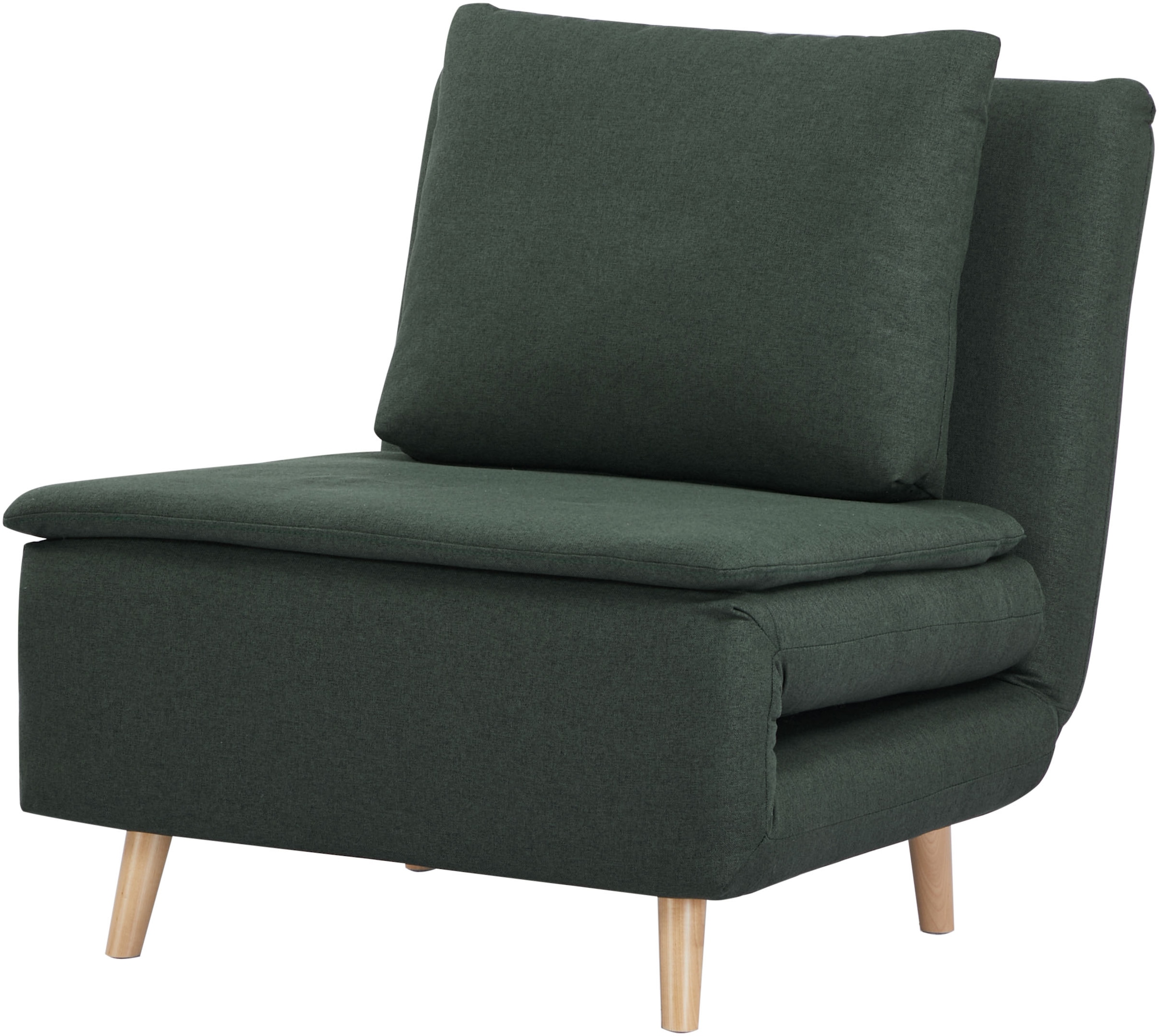 INOSIGN Sessel »AINSLEY«, wandelbar zum Gästebett, Schlafsofa, Webstoff u. Cord-Bezug