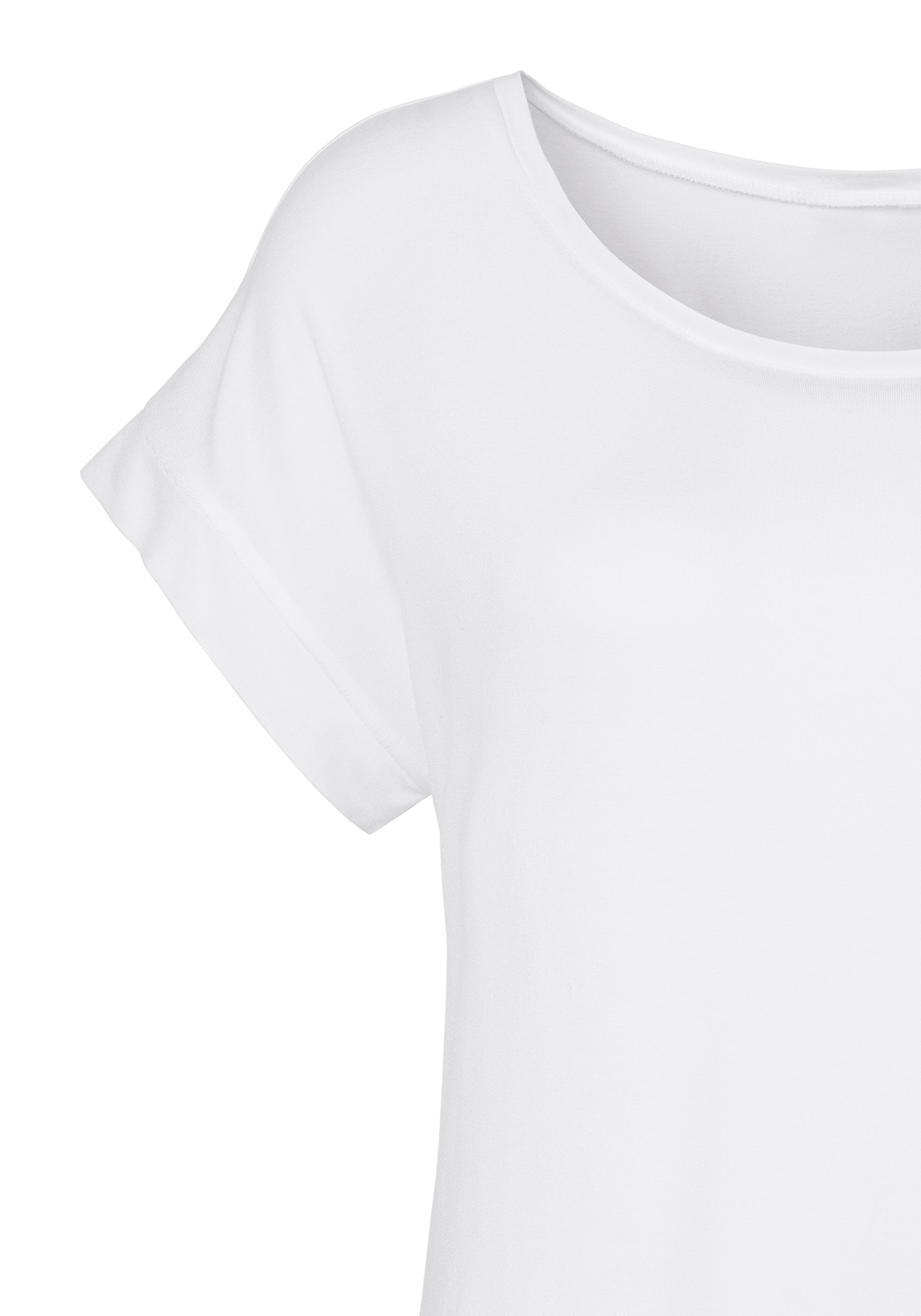 Vivance T-Shirt, (2er-Pack), mit elastischem Saumabschluss