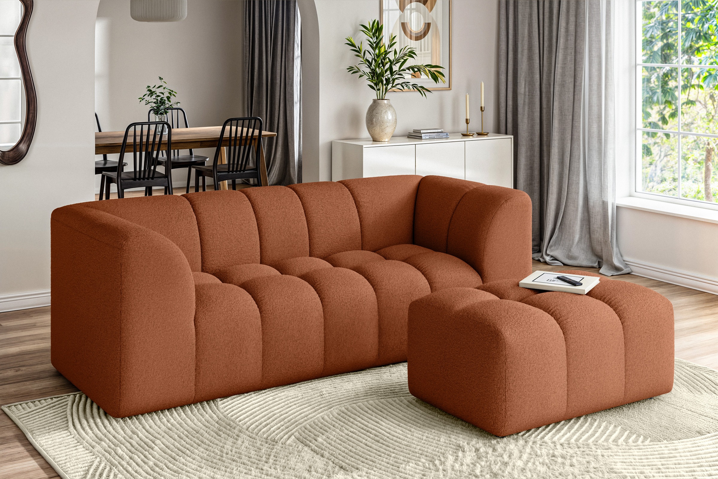 Image of GOODproduct 3-Sitzer "TUURE Verlässliche Qualität, moderne Steppung, Breite 227cm" Bubble Optik, hoher Sitzkomfort, Wellenunterfederung