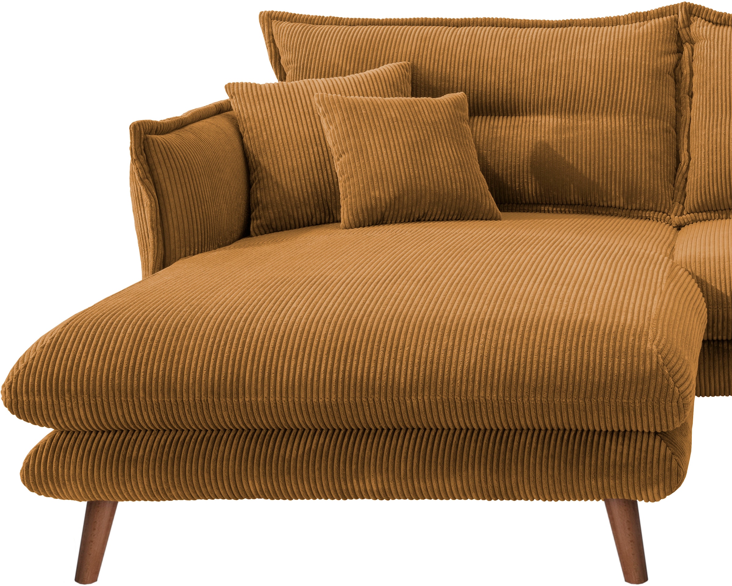 INOSIGN Ecksofa »Lazio modern und bequem, schmale Armlehnen, tolle Detailverarbeitung«, zwei verschiedene Fussfarben wählbar