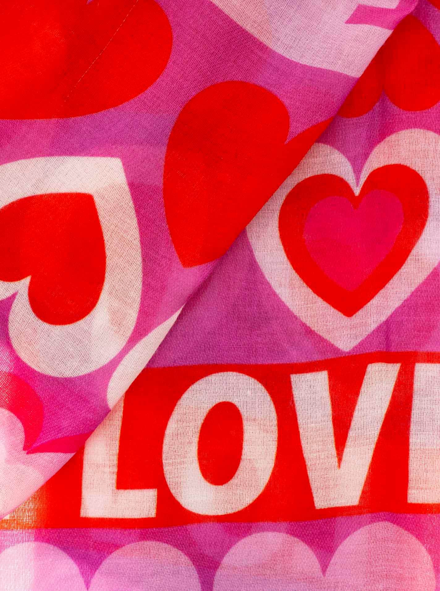 Zwillingsherz Schal »"Heartbeat"« mit Schriftzug, Herzmotiv, transparent