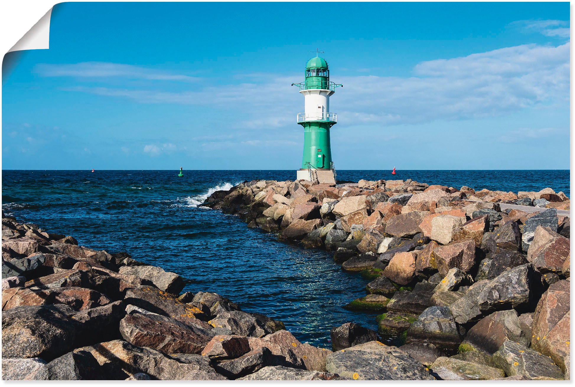 Image of Artland Wandbild »Mole an der Ostseeküste in Warnemünde I«, Gewässer, (1 St.), in vielen Grössen & Produktarten - Alubild / Outdoorbild für den Aussenbereich, Leinwandbild, Poster, Wandaufkleber / Wandtattoo auch für Badezimmer geeignet bei Ackermann Vers