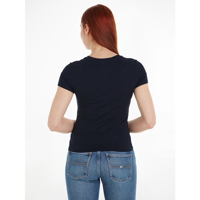♕ Tommy Jeans T-Shirt »Slim Tee Linear Logo Shirt«, mit Logostickerei  versandkostenfrei auf