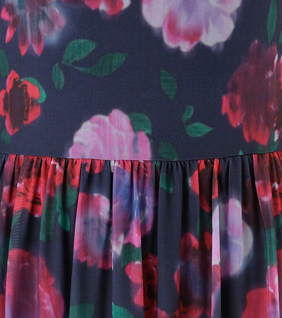 Aniston SELECTED Robe midi in Mesh-Qualität und floralem Batik-Musterung - NEUE KOLLEKTION