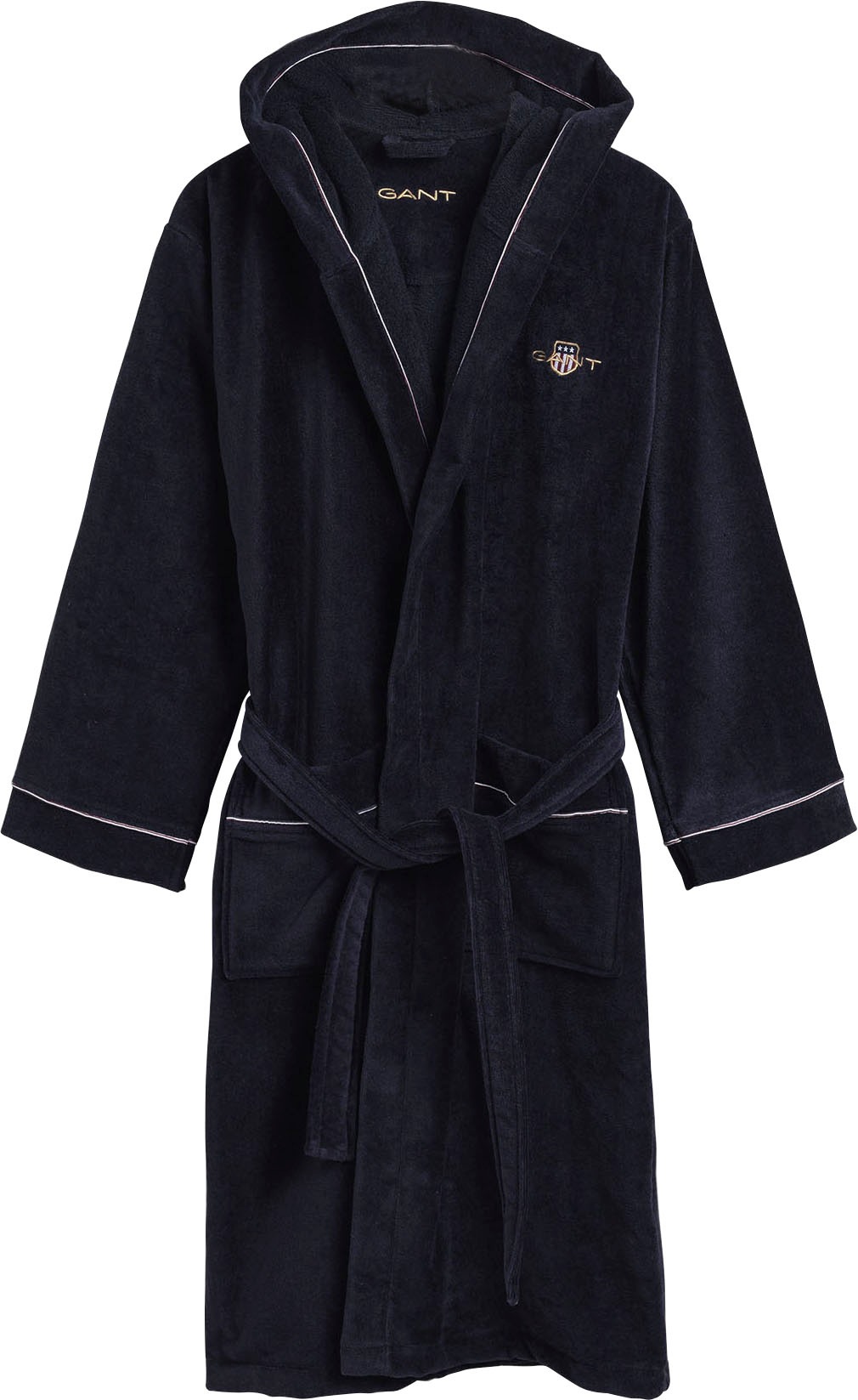 Image of Gant Footwear Unisex-Bademantel »Archive Shield Robe«, (1 St.), für Damen & Herren, mit Kapuze, in zeitlosen Unifarben bei Ackermann Versand Schweiz