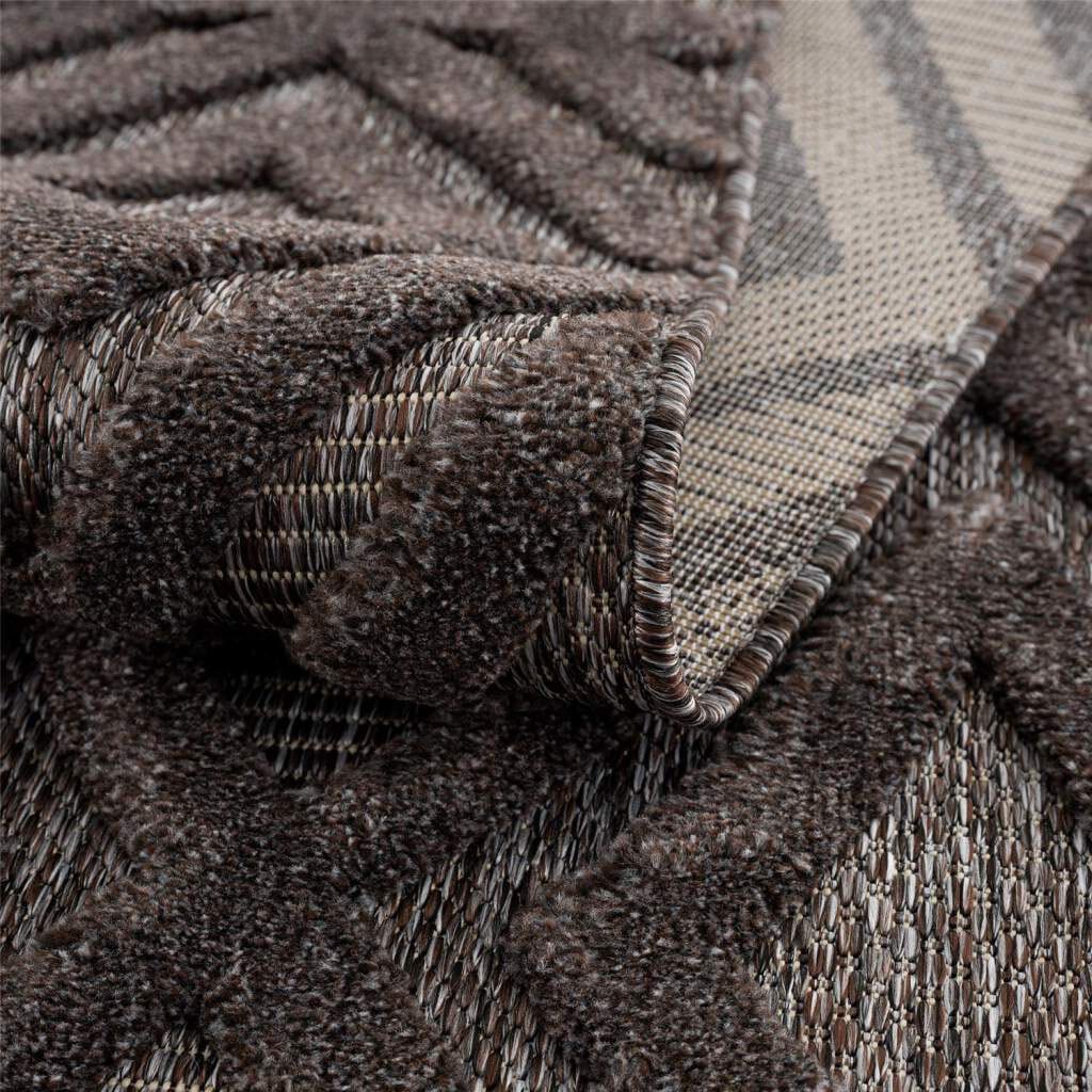 58377, & Terrasse, für 3D-Effekt, »In-& kaufen UV-beständig Santorini Carpet Teppich Flur City Outdoorteppich bequem Wetterfest Raute-Optik«, rechteckig, Küche, Balkon,