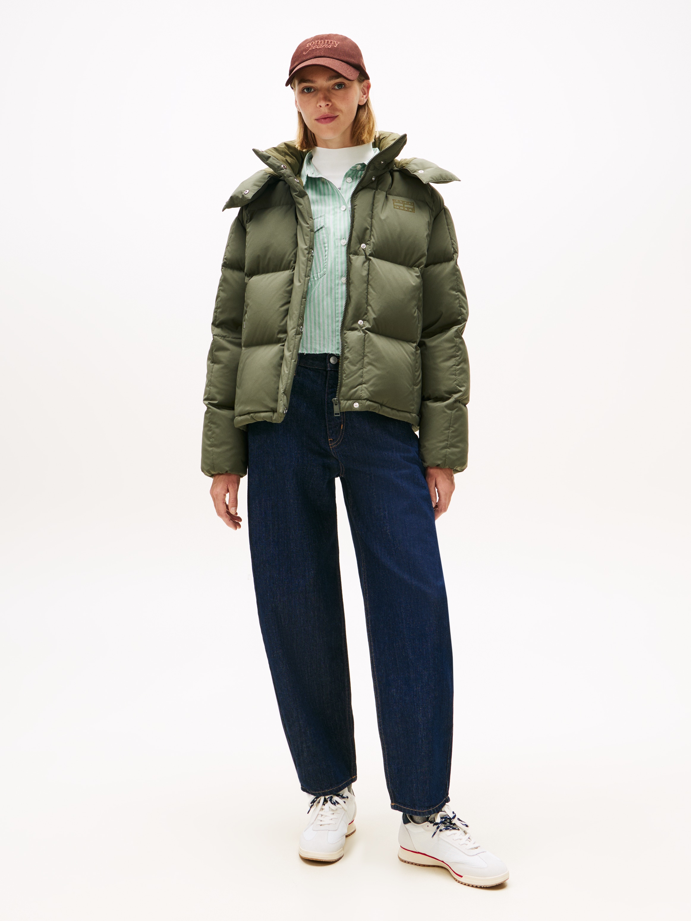 Tommy Jeans Steppjacke »TJW ALASKA GRID DOWN JACKET EXT« mit Kapuze