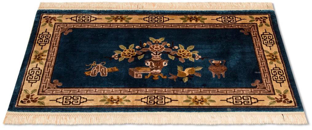 Image of morgenland Teppich »China Seide Teppich handgeknüpft blau«, rechteckig, 6 mm Höhe bei Ackermann Versand Schweiz