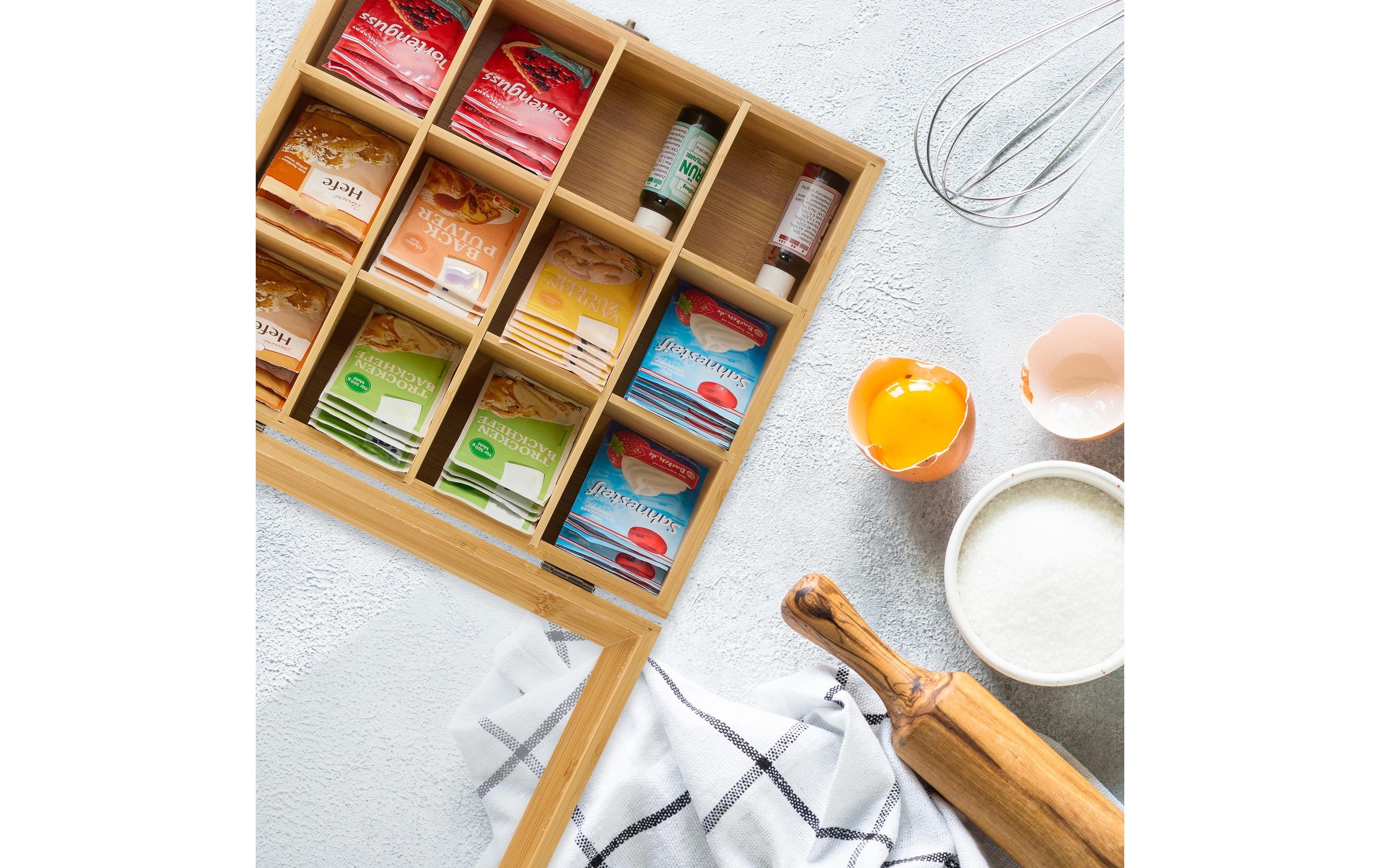 relaxdays Boîte à thé »mit 12 Fächern« 1 cuis tlg.