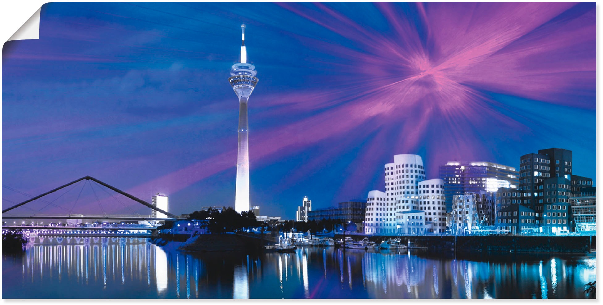 Image of Artland Wandbild »Düsseldorf Skyline IV«, Deutschland, (1 St.), in vielen Grössen & Produktarten -Leinwandbild, Poster, Wandaufkleber / Wandtattoo auch für Badezimmer geeignet bei Ackermann Versand Schweiz