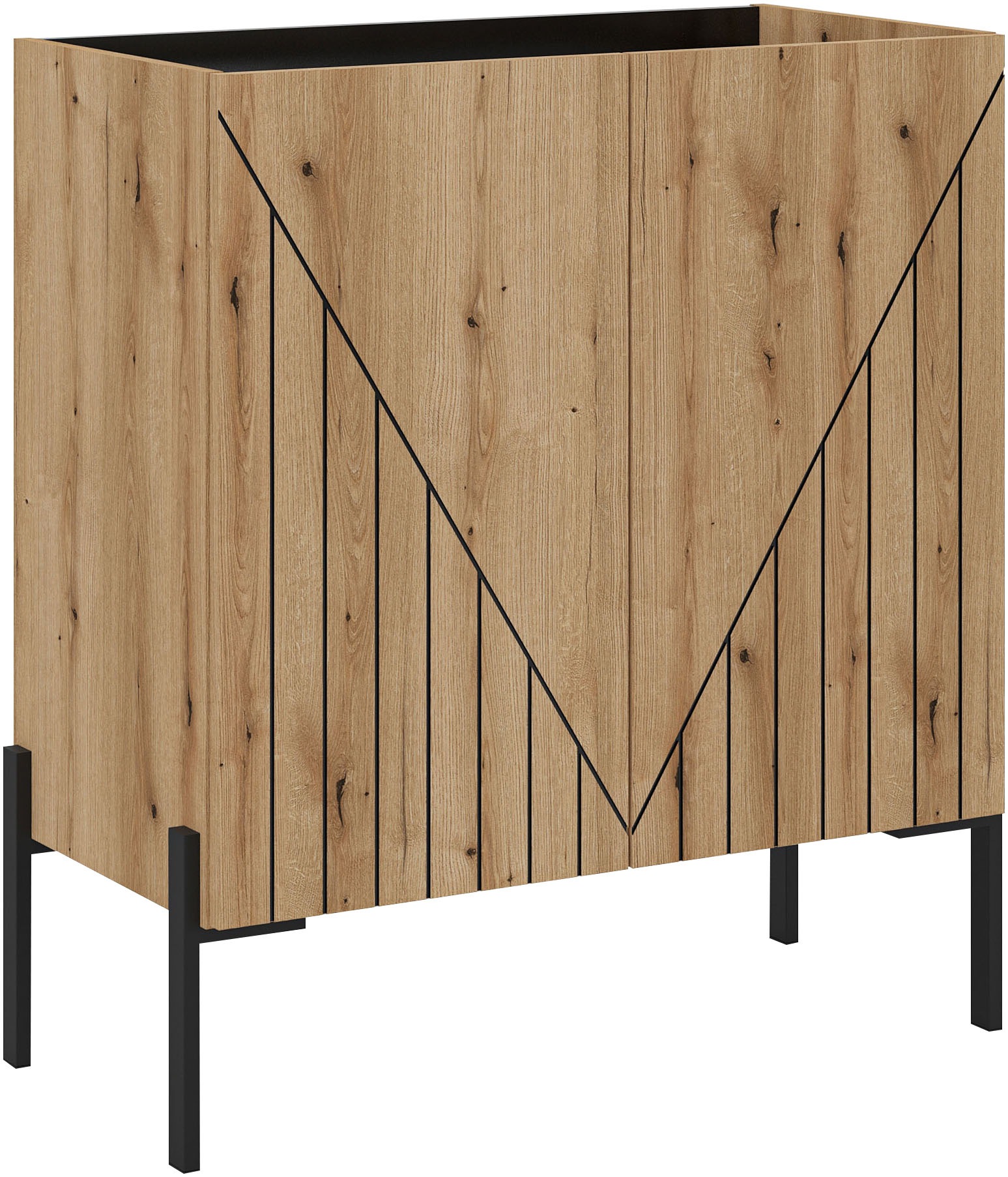 Image of Home affaire Kommode "SNETT, Höhe: 91cm, mit Metall-Stabfüssen, 2 Türen, 2 Einlegeböden" Anrichte, Sideboard, Schrank, Board, Highboard