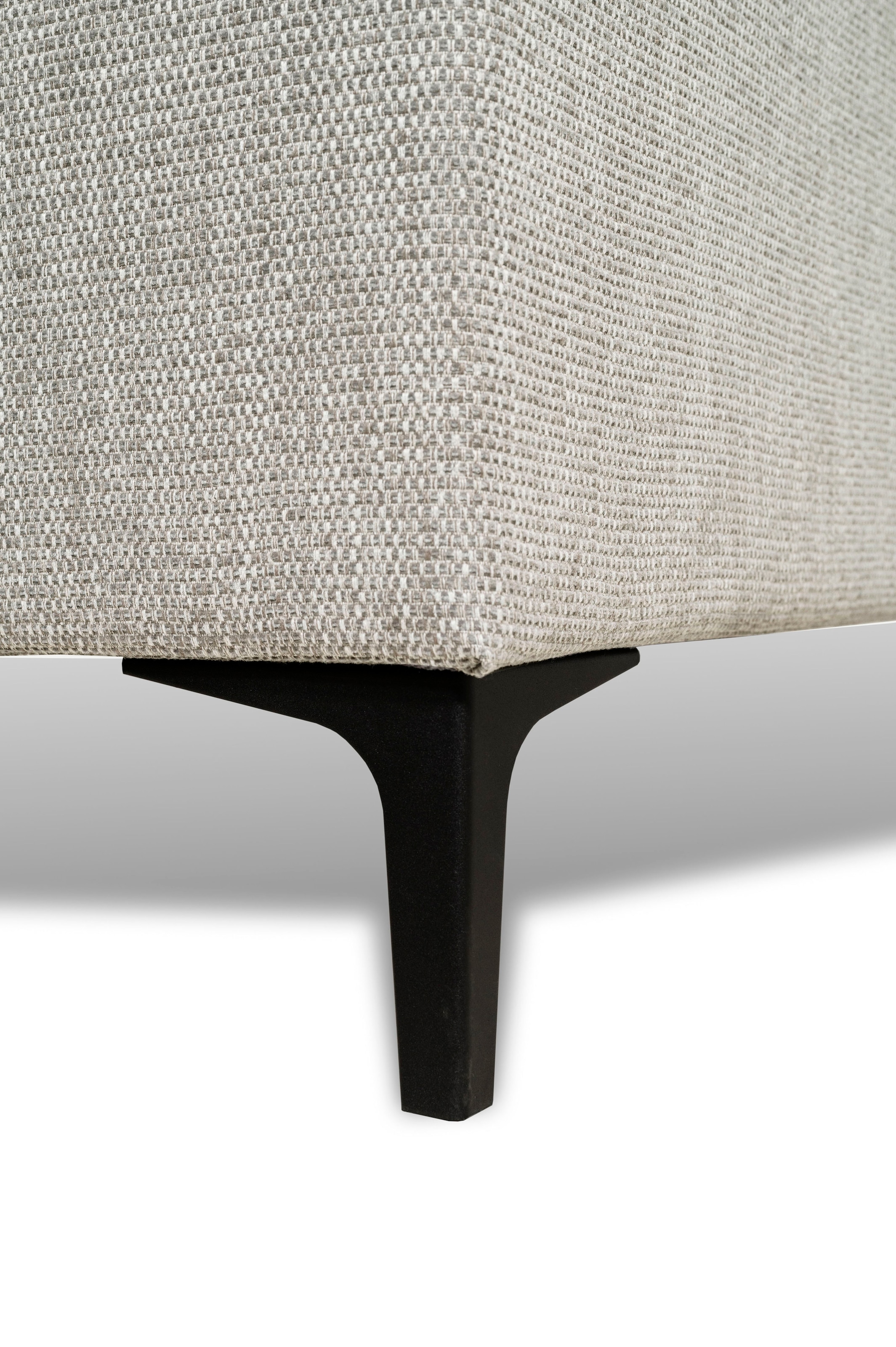 Places of Style Ecksofa »Polsterecke Oland, Struktur, Flachgewebe, Luxus-Microfaser, Boucle«, L-Form, 280 cm, Wellenunterfederung, Skandi-Design, Metallfüsse