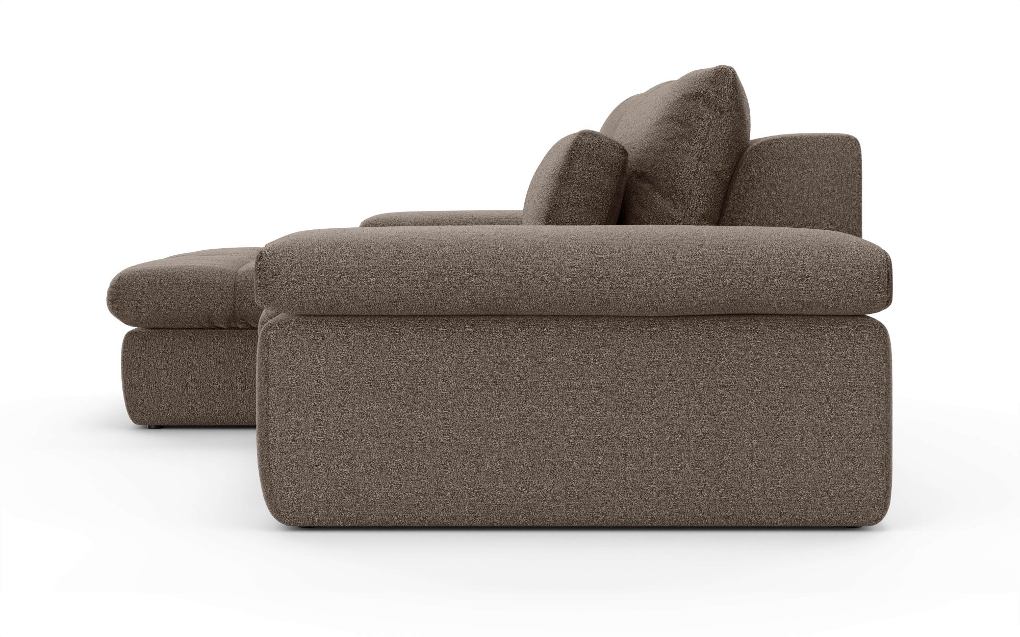 Home affaire Ecksofa »ALVERIE mit Recamiere, moderne Steppung, Masse: B/T/H 274/203/106 cm«, L-Form mit Wellenunterfederung, mit 4 Rückenkissen, pflegeleicht Stoff
