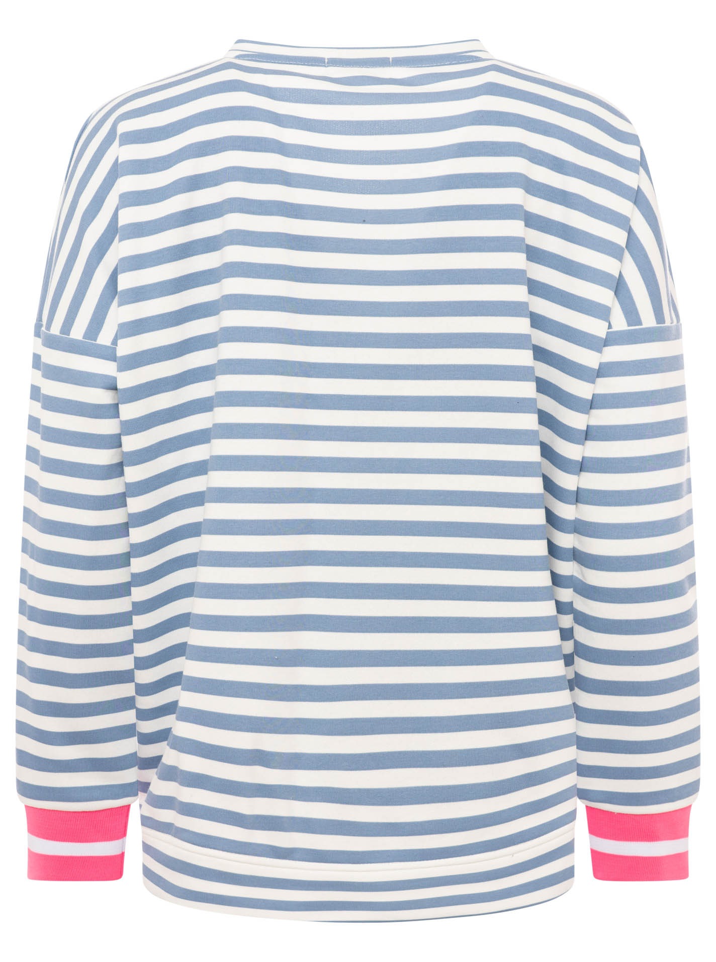 Zwillingsherz Hoodie »"Streifen Moin"«, V-Neck, gestreift, Stickerei mit Anker, gestreifte Bündchen
