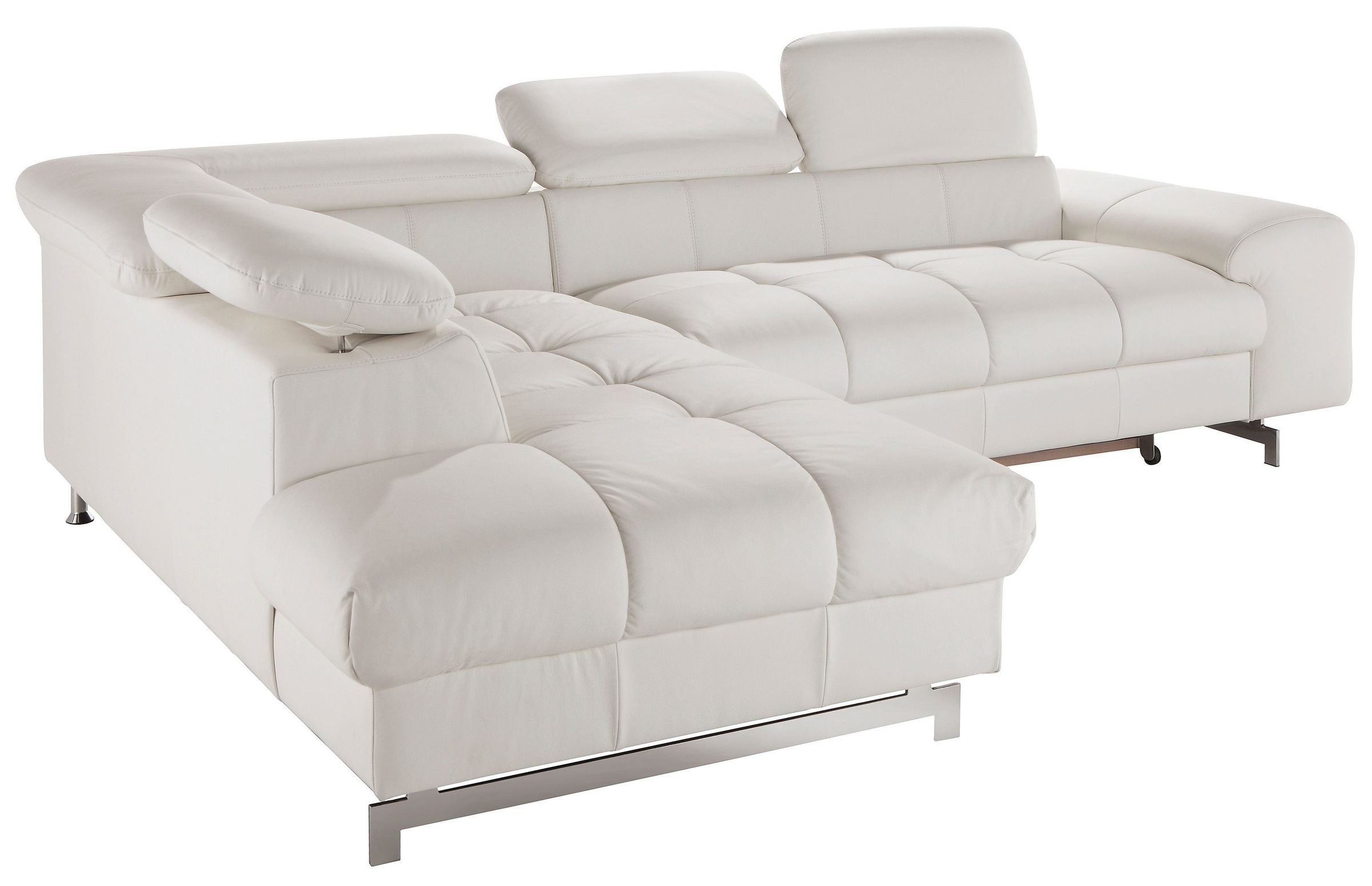 COTTA Polstergarnitur »Chef L-Form« Set,  Set bestehend aus: Ecksofa mit Kopfteilverstellung & Hocker