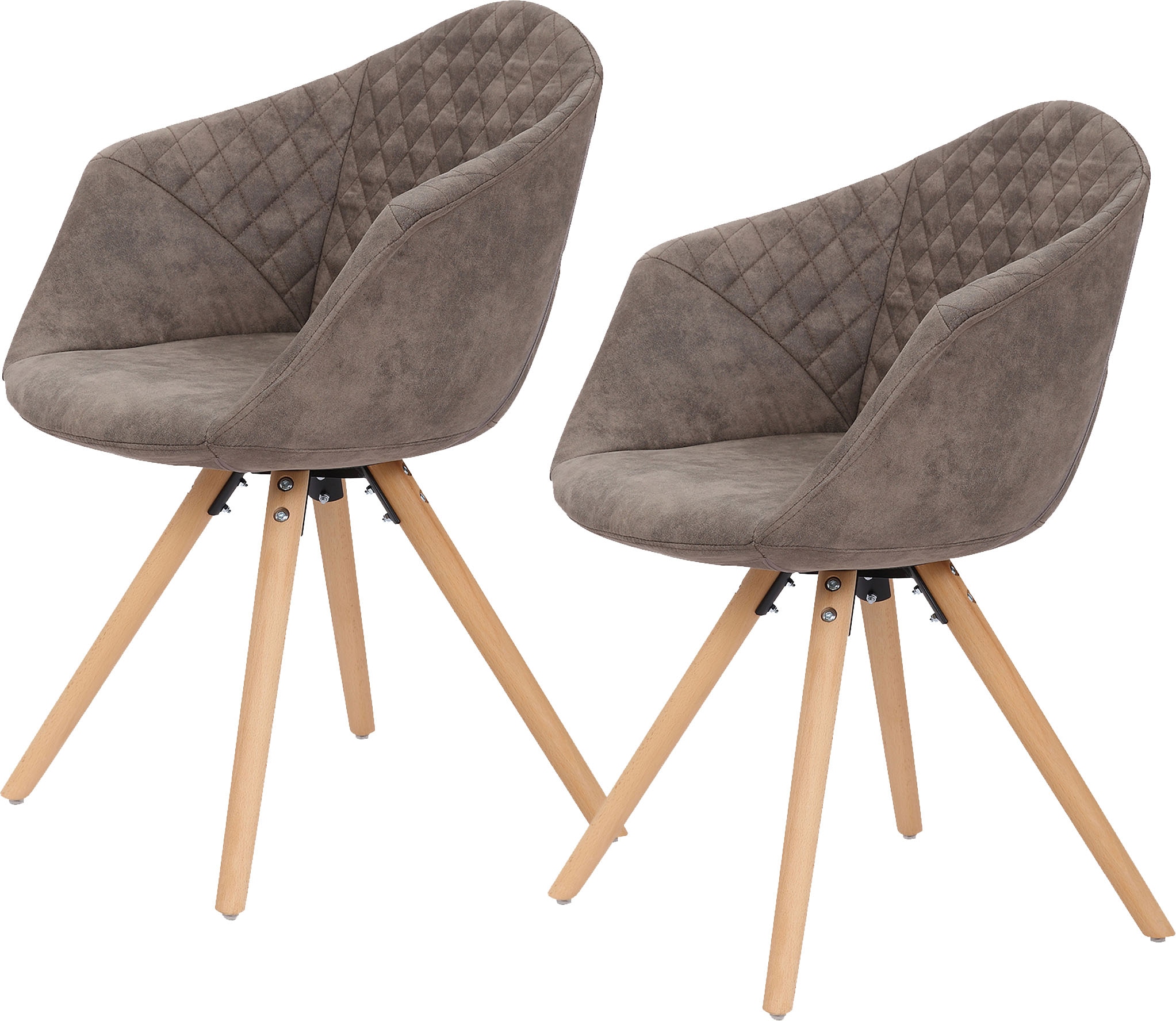 Kayoom Polsterstuhl »Stuhl Chadwick 110 2er-Set, stilvolles Design, in Naturfarben gehalten«, (Set), 2 St., bequem, Holzbeine, weich gepolstert, stilvolles Design