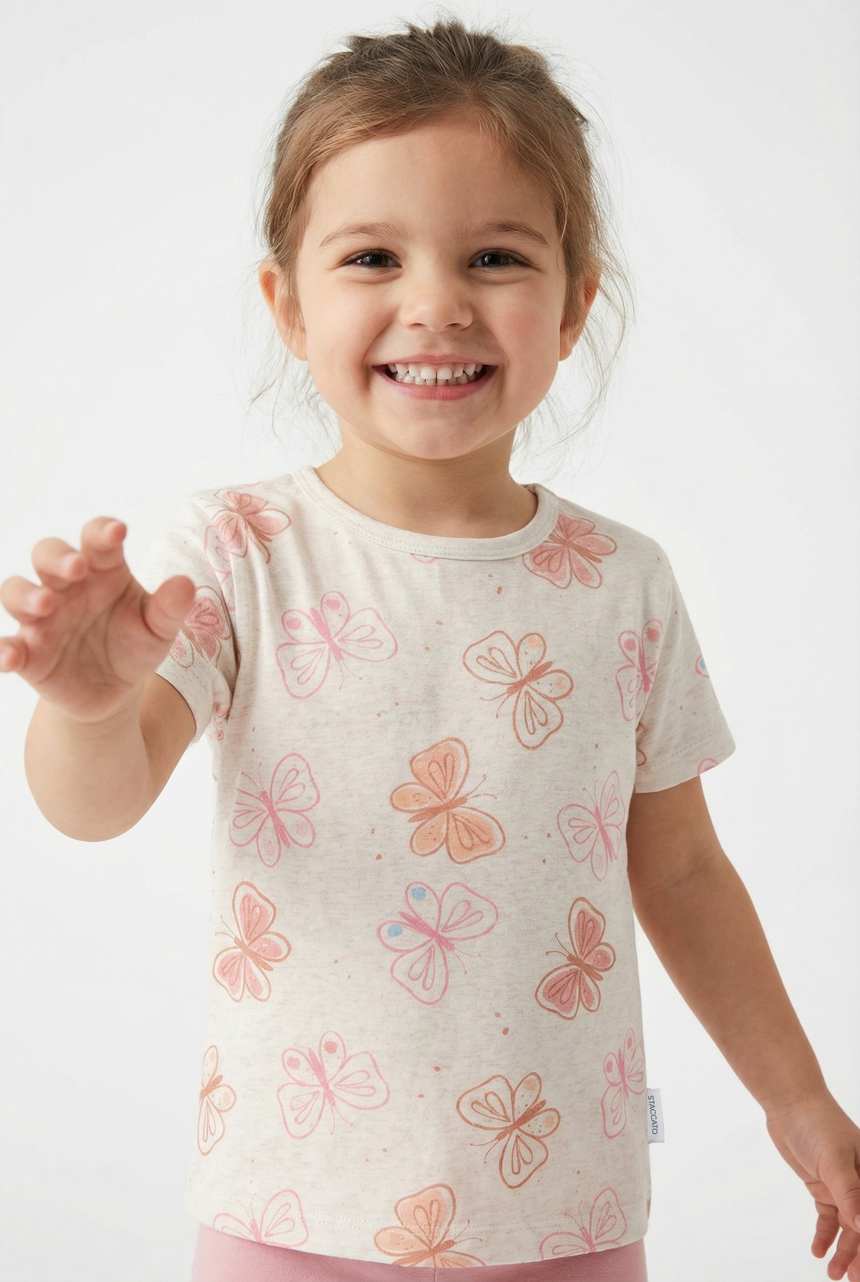 STACCATO T-shirt 2 pièces 2er Pack, bedruckt und mit Schmetterlings-Muster, für Girls