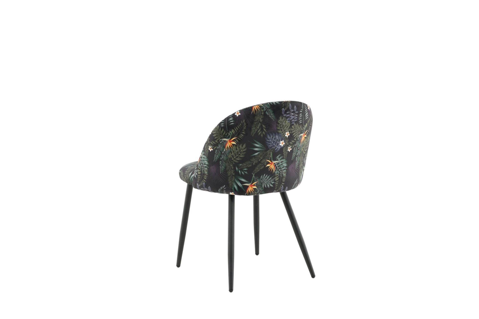 Venture Home Chaise de salle à manger »Velvet, 2er-Set Esszimmerstühle mit Blumenmuster in Schwarz, 150 kg« () 2 cuisChaise rembourrée, revêtement doux, pieds en acier bois naturel, doux, accueillant