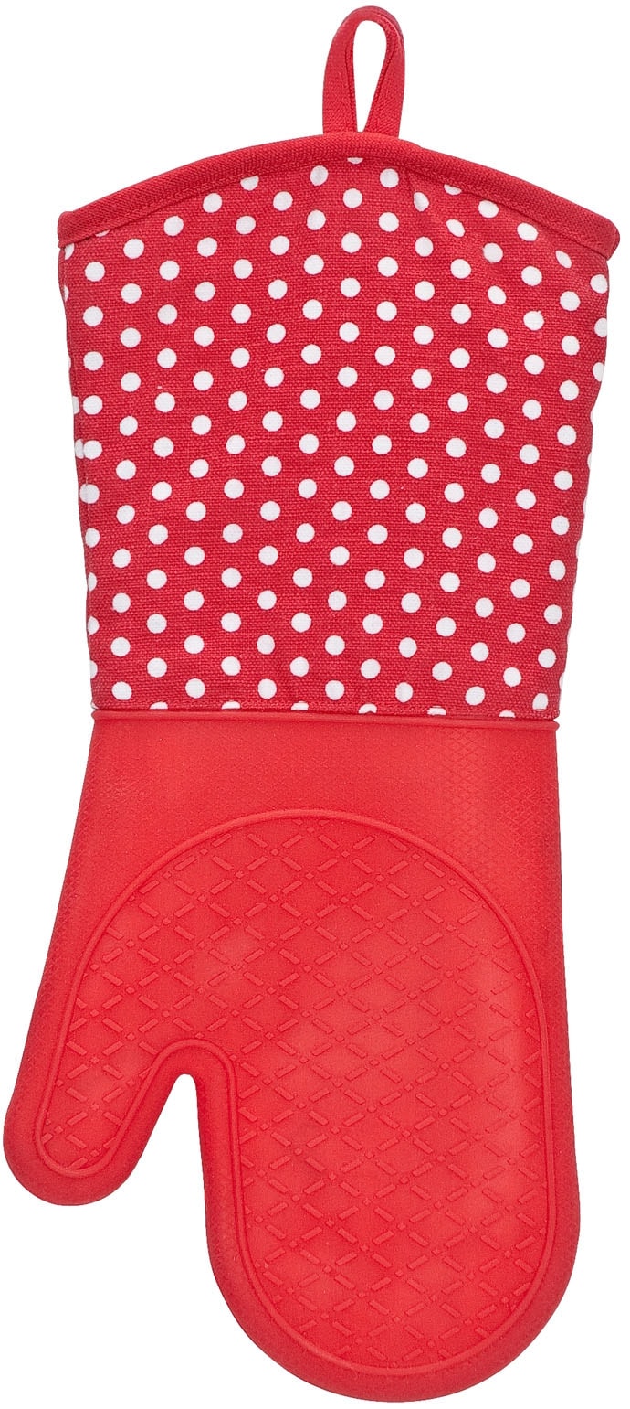 Image of WENKO Topfhandschuhe "Modell Silikon" Ofen- und Grillhandschuhe, Hitzeschutz, Baumwollinnenseite, 1 Paar