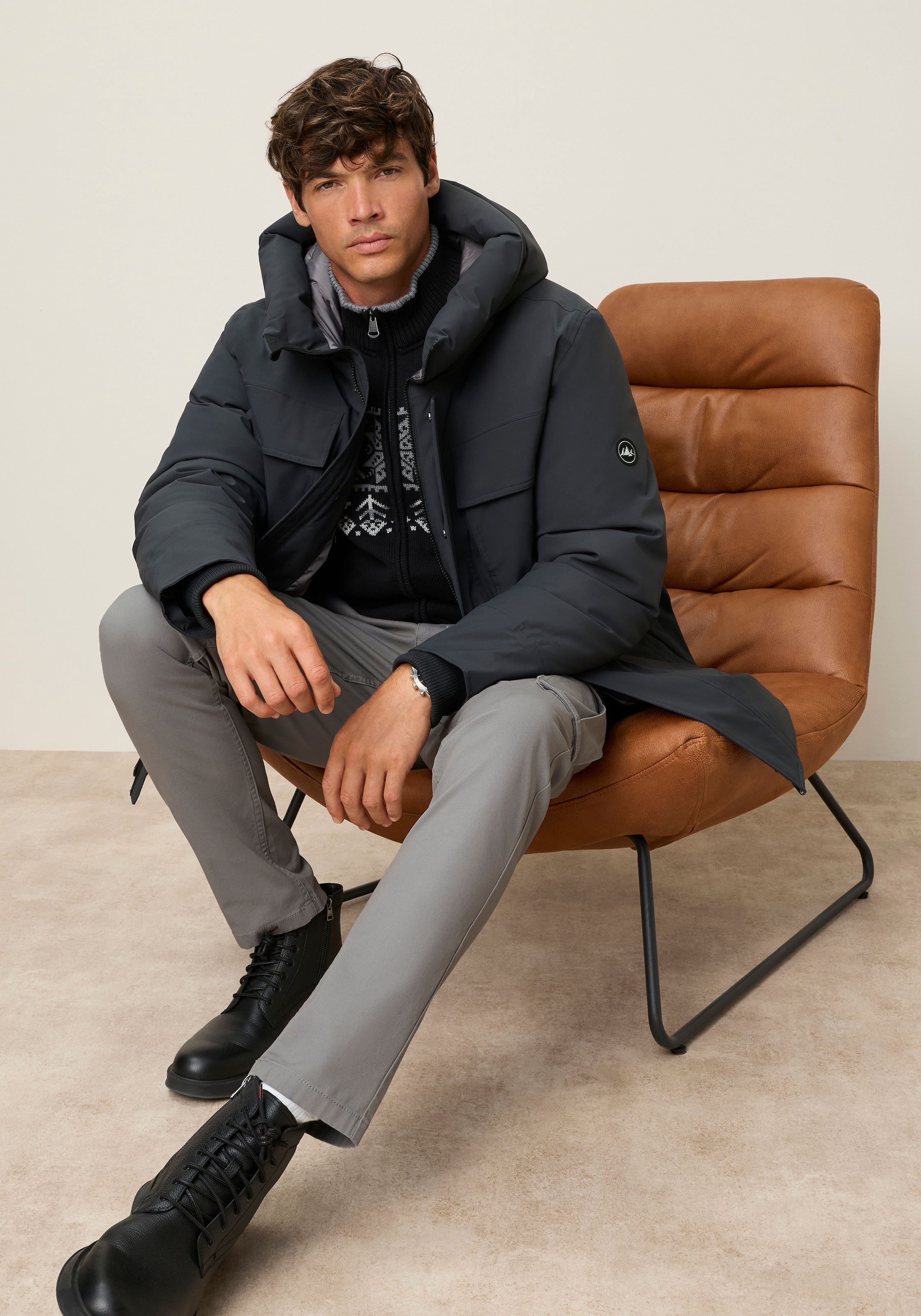 Polarino Funktionsparka mit Kapuze Ideal für den Winter mit grossen Taschen und Kapuze
