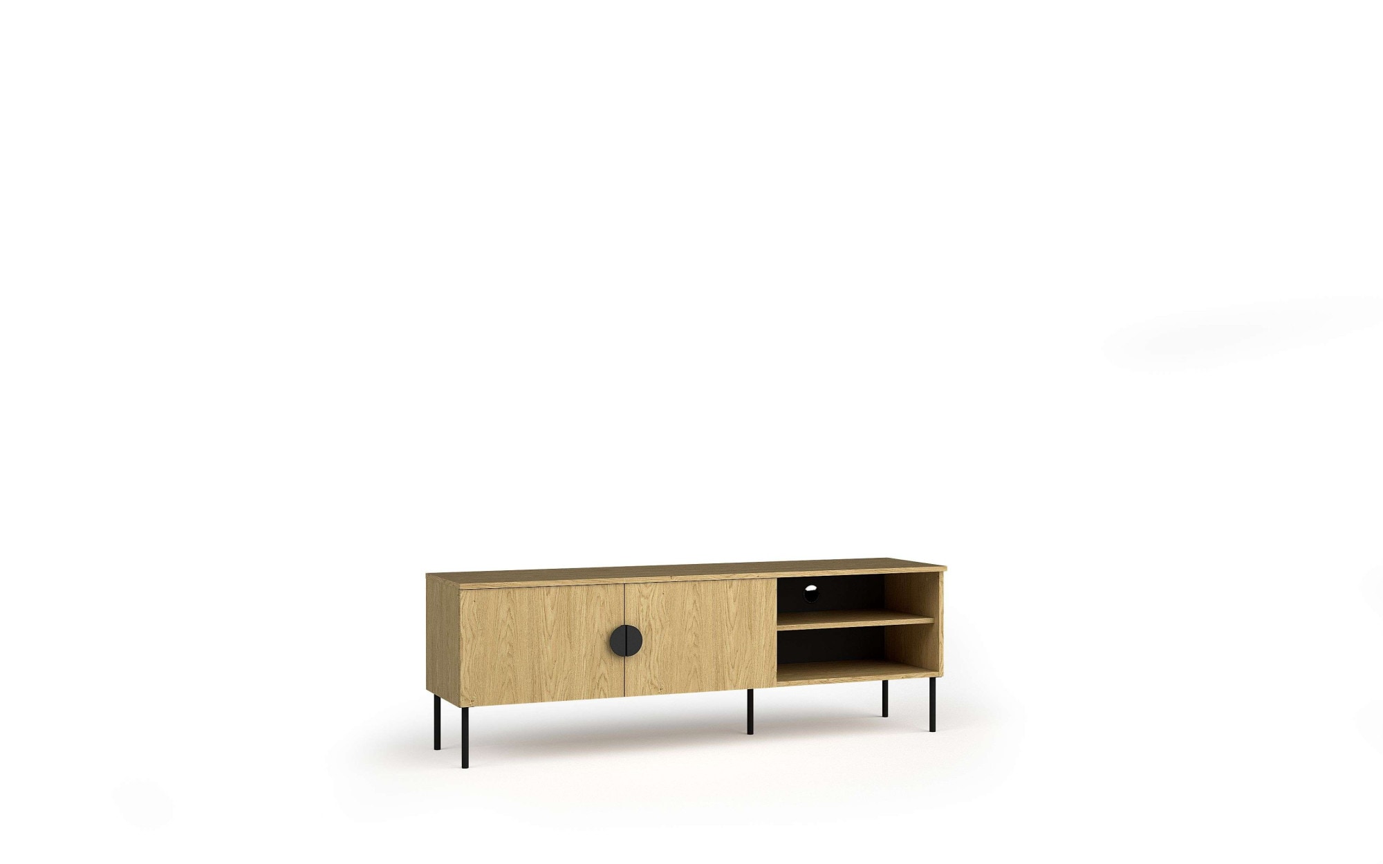 Home affaire Lowboard »BELLOT TV-Schrank mit 2 Türen, Masse B/T/H: 160/40/53,6 cm«, (1 St.), in baltischer Eichenfarbe, mit holzähnlicher Struktur