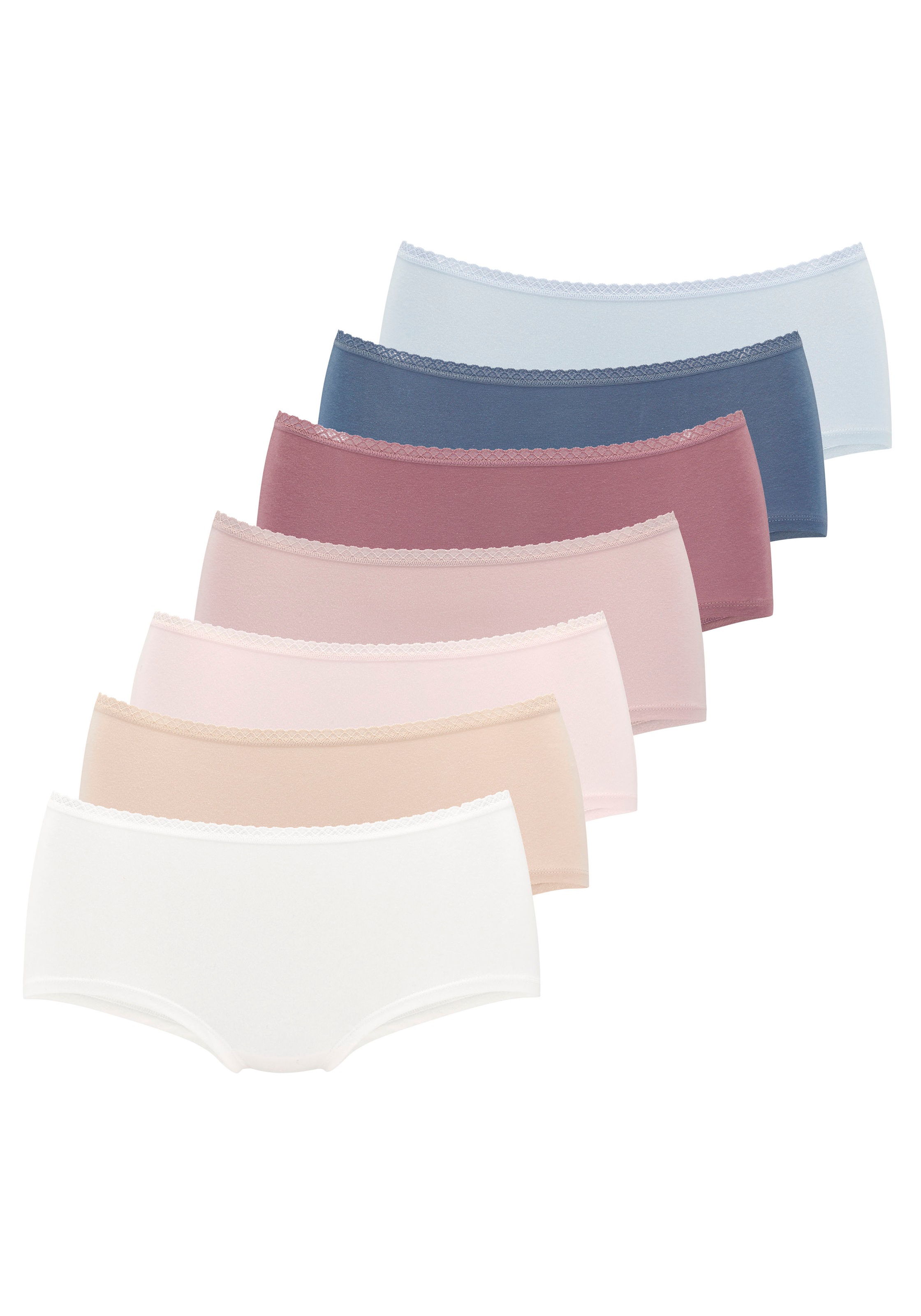 Image of Vivance Panty 7er-Pack, aus weicher Baumwollqualität mit feiner Spitzeneinfassung