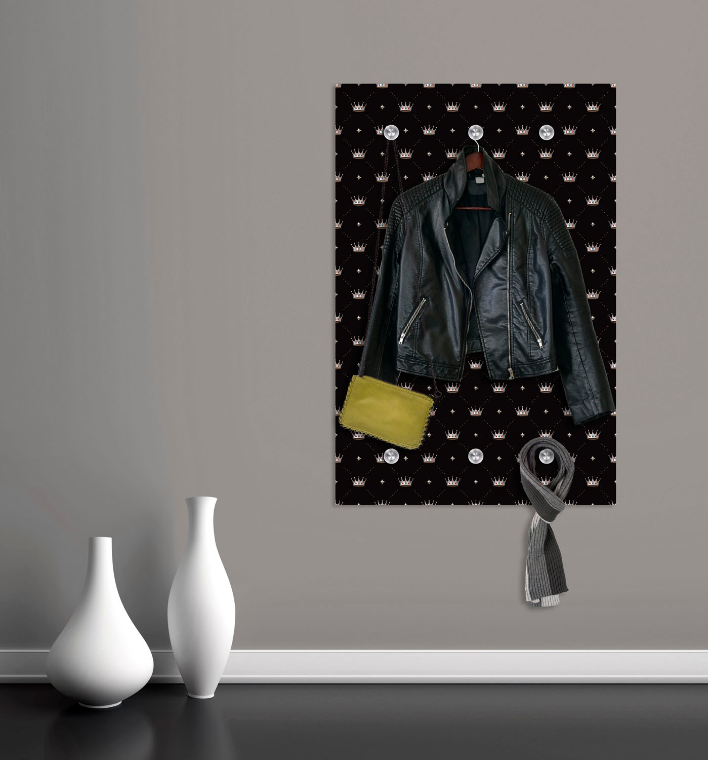 queence Barre de penderie »Kronen« mit 6 Haken, 80 x 120 cm