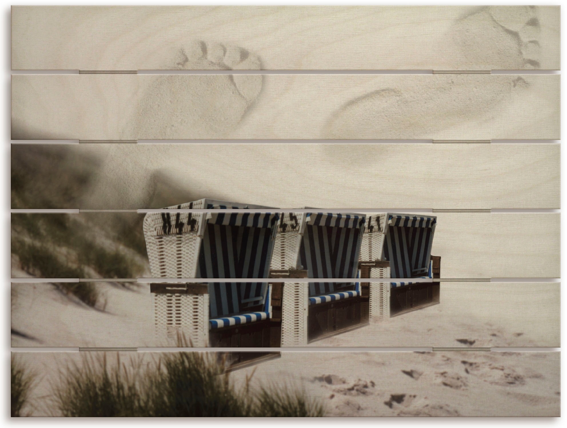 Image of Artland Holzbild »Strandkörbe«, Strandbilder, (1 St.) bei Ackermann Versand Schweiz