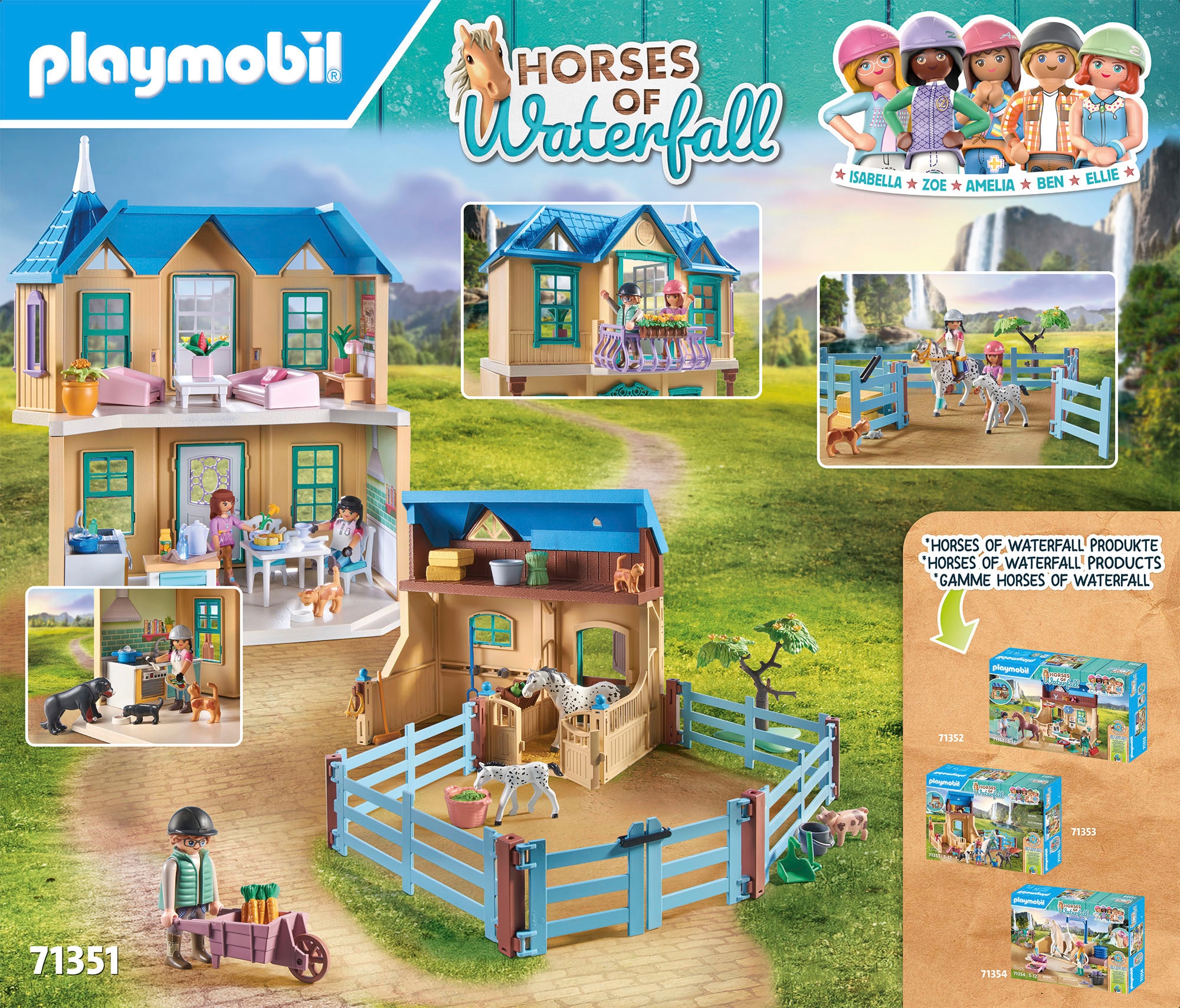 Playmobil® Konstruktions-Spielset »Waterfall Ranch (71351), Horses of Waterfall«, (263 St.)