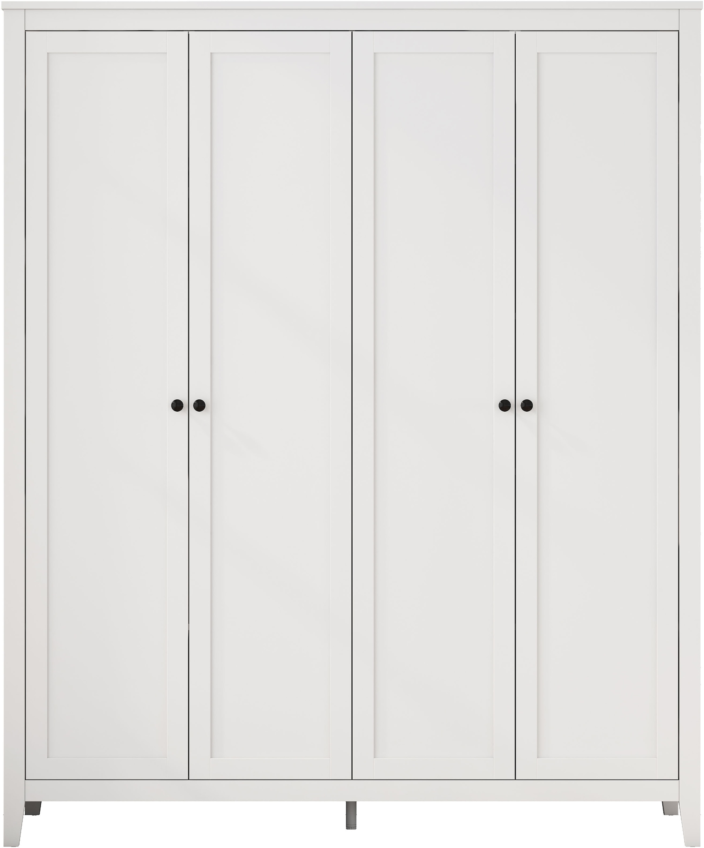 GOODproduct Kleiderschrank »Borkum Schlafzimmerschrank Garderobe Landhaus Bestseller weiss« schwarze Griffe aus Metall, 