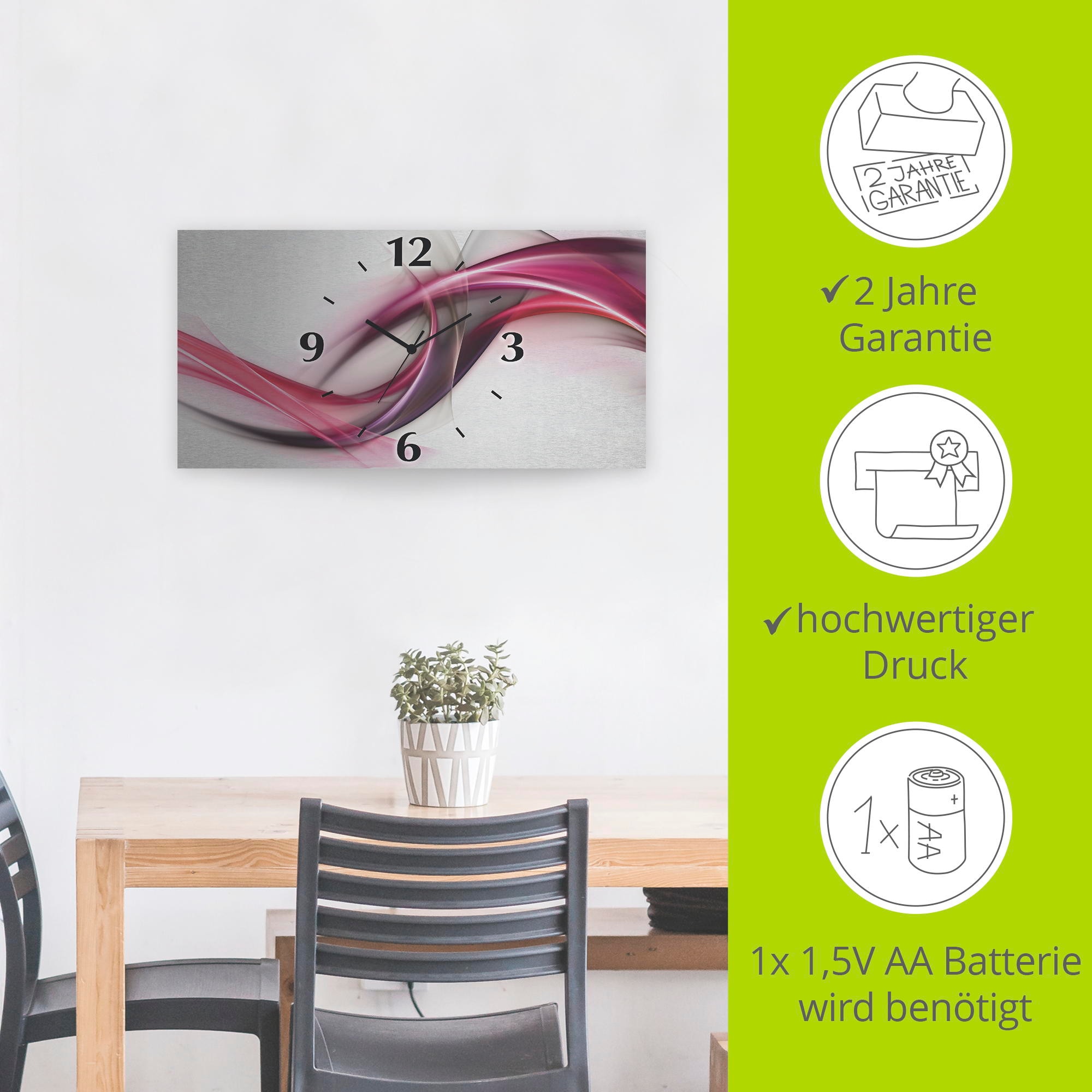 Artland Wanduhr »Ideen«, 3D Optik gebogen, mit Quarz- oder Funkuhrwerk, versch. Grössen