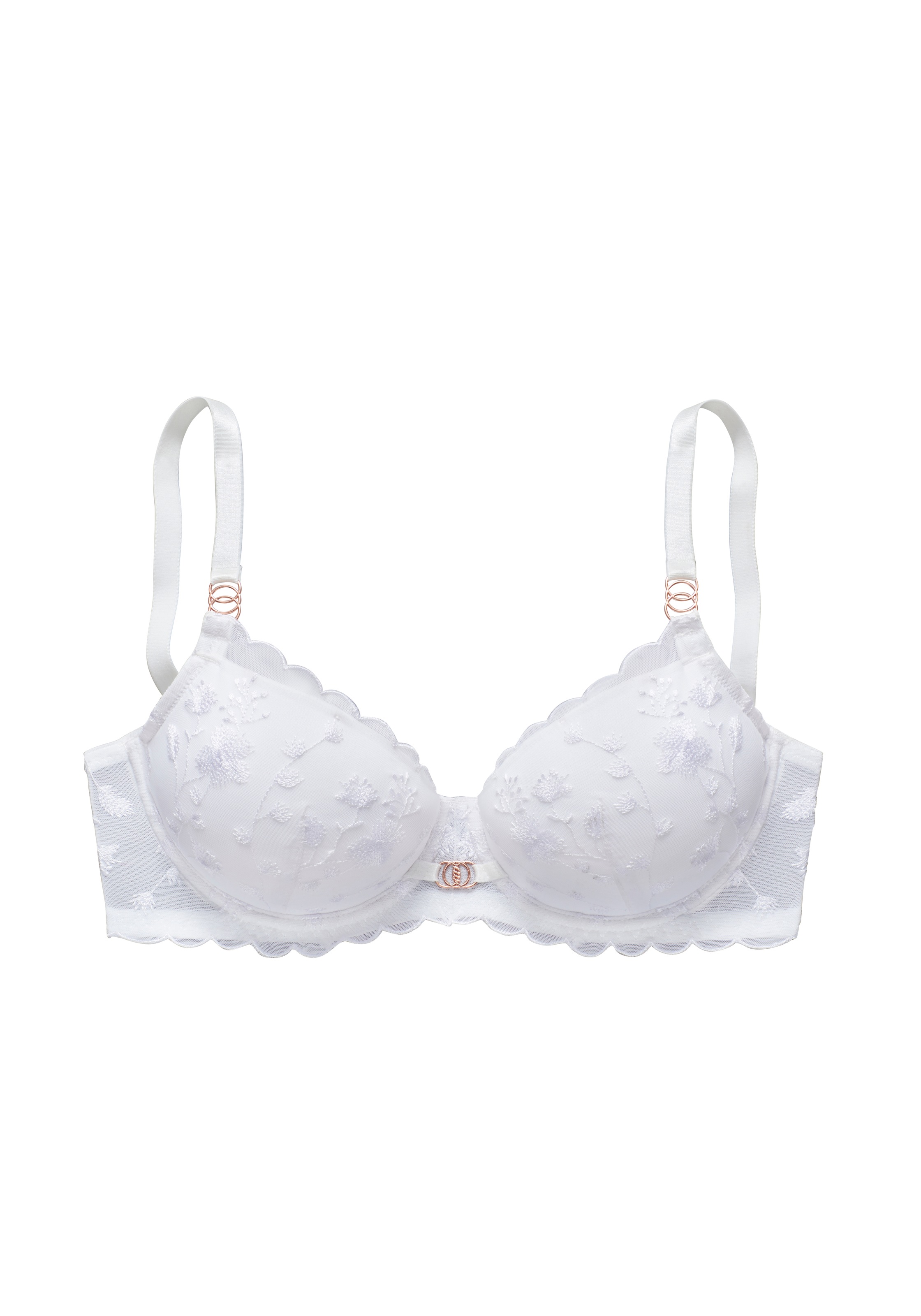 LASCANA Schalen-BH mit zarter Blumen-Stickereispitze, sexy Dessous, große Größen