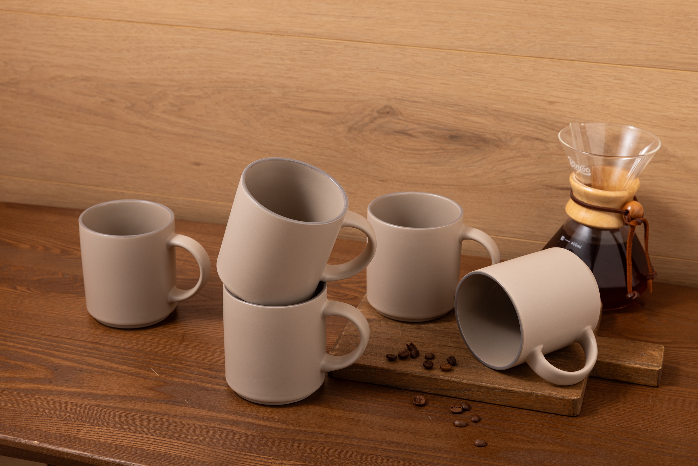 GOODproduct Becher »Kaffeebecher Ylvii, 6er Set« spülmaschinenfest und mikrowellengeeignet, 350 ml