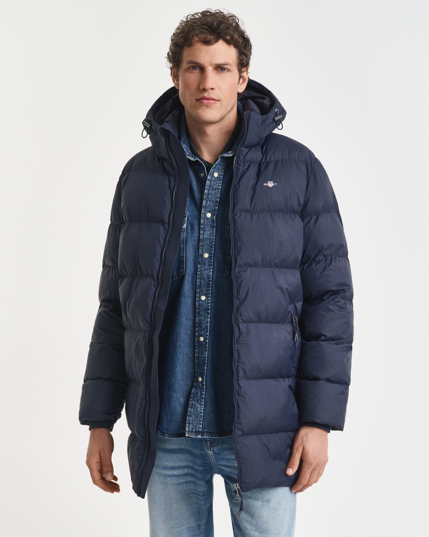 Gant Manteau matelassé »ACTIVE CLOUD MID LENGTH« Puffermantel, regular fit, abnehmabre Kapuze, 2-Wege-Reissverschluss