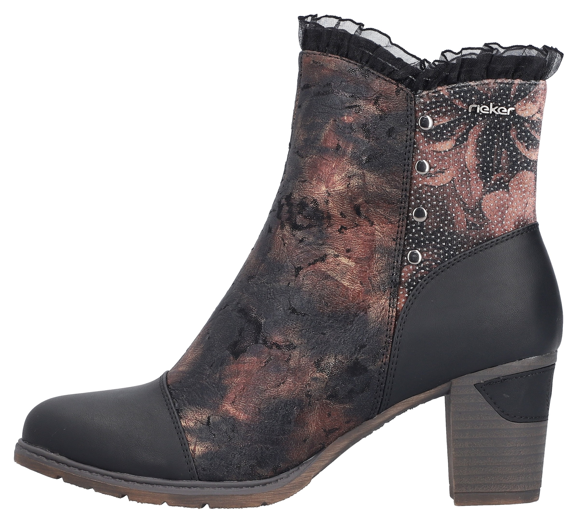 Rieker Stiefelette  Trachtenstiefelette, Festtagsstiefelette, Blockabsatz, mit Warmfutter