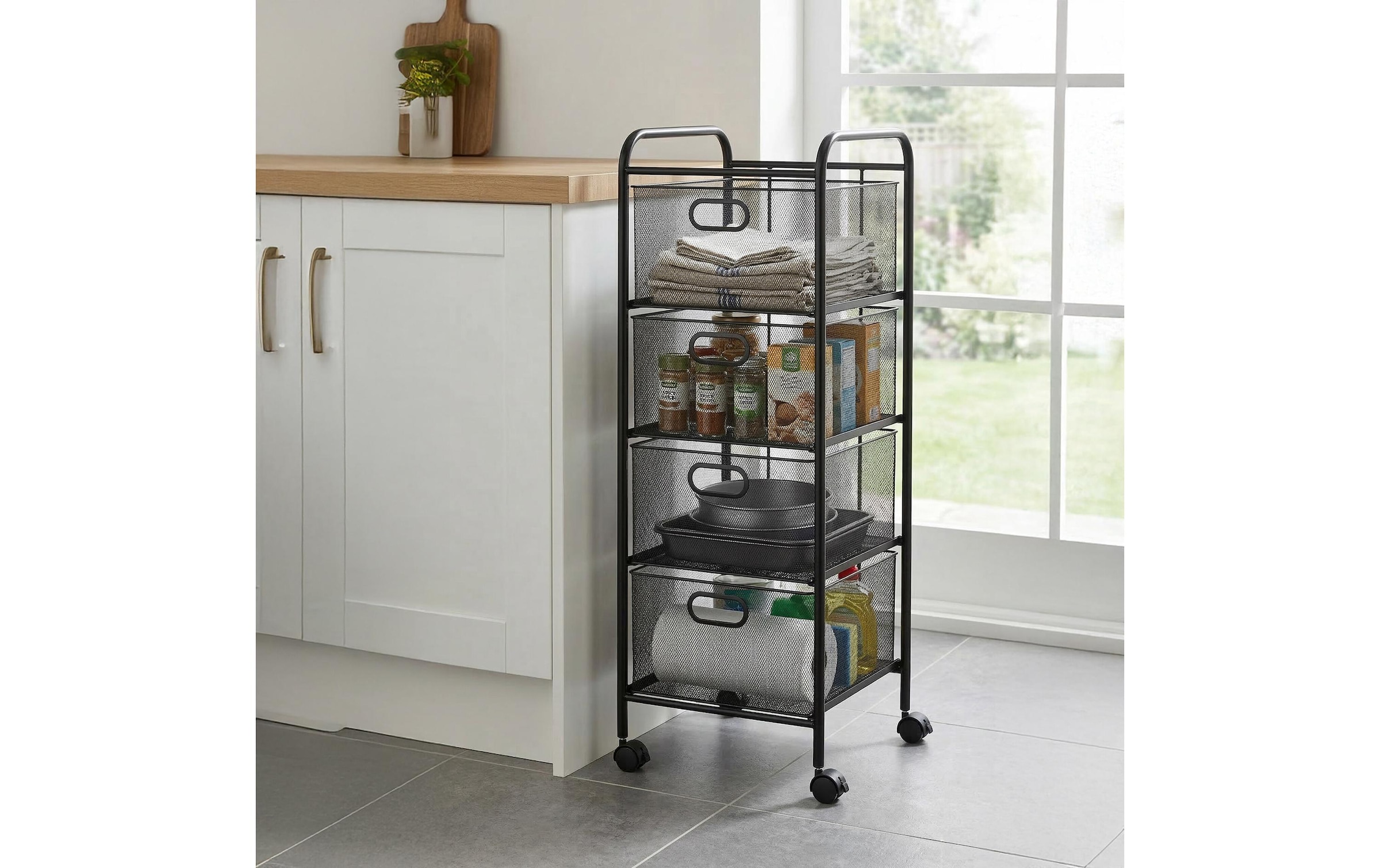 relaxdays Chariot de cuisine »Rollregal, 32 x 92.5 x 33 cm«