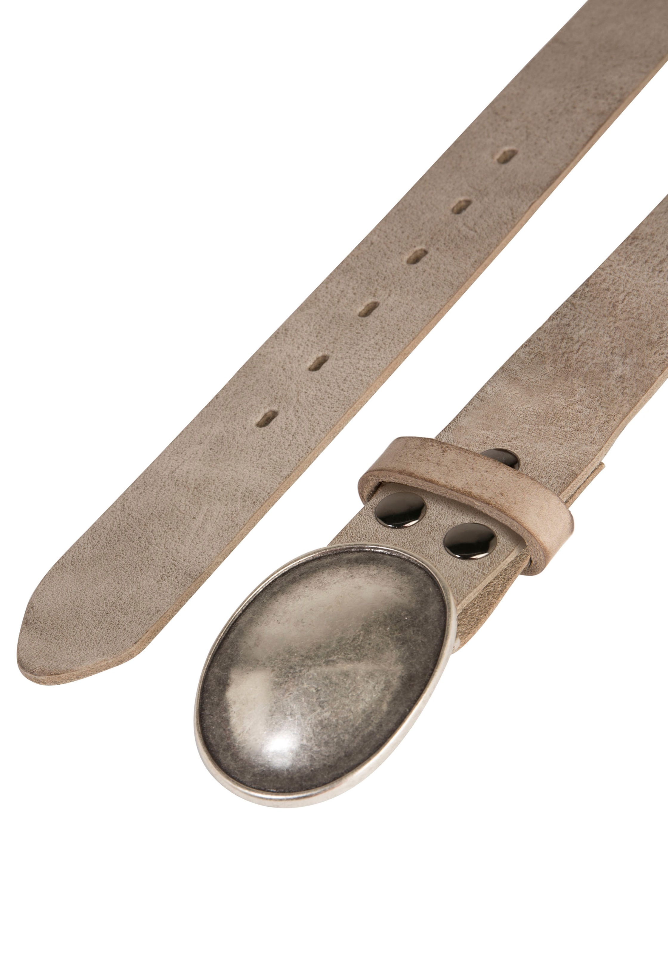 RETTUNGSRING by showroom 019° Ledergürtel, mit austauschbarer Schliesse »Oval Gewölbt Silberfarben«