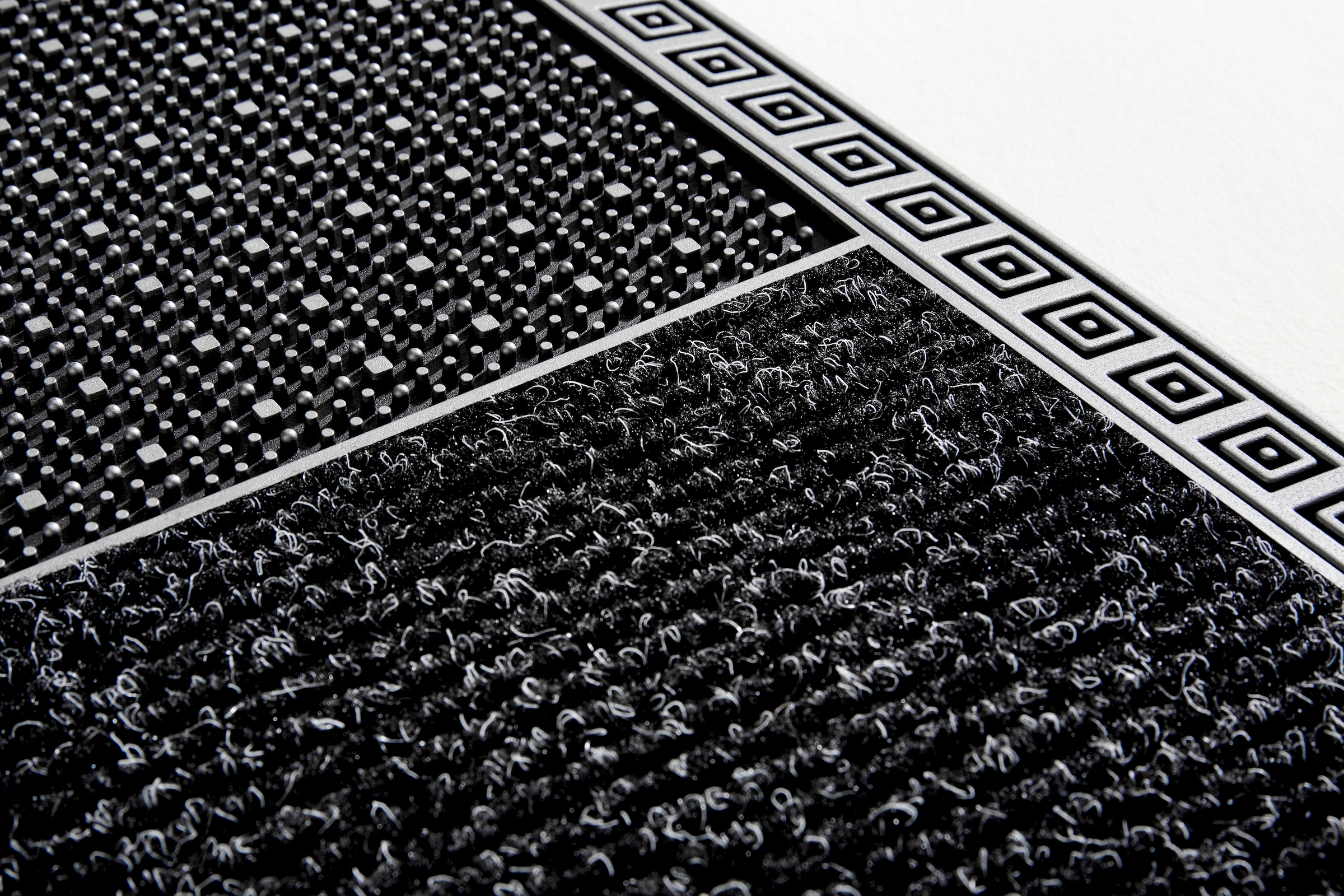 Home2Fashion Fussmatte »DualClean - Squares«, rechteckig, 8 mm Höhe, Schmutzfangmatte, robust, mit Bordüre, In- und Outdoor geeignet
