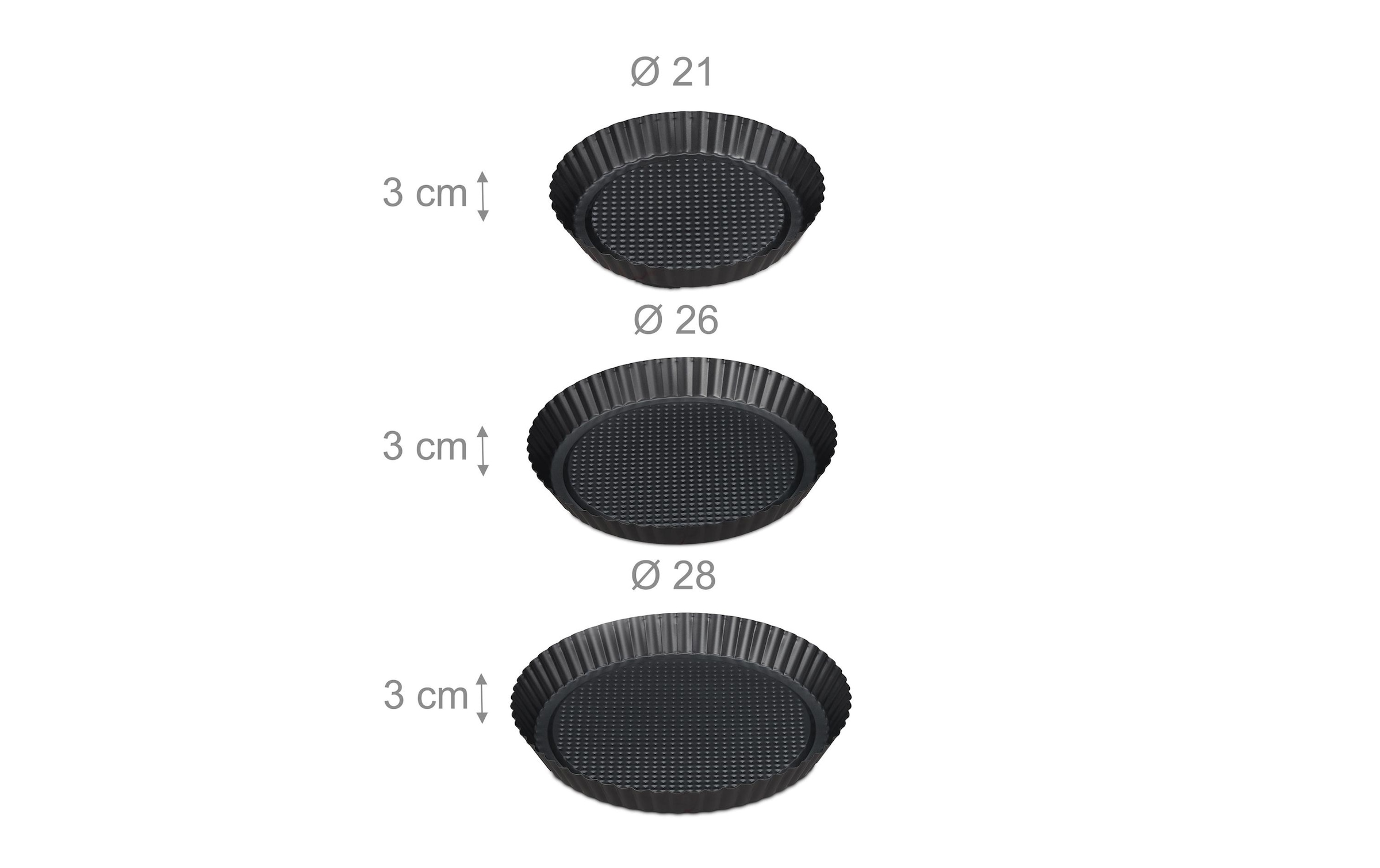 relaxdays Backform »21 cm/26 cm/28 cm«, (3 St.)