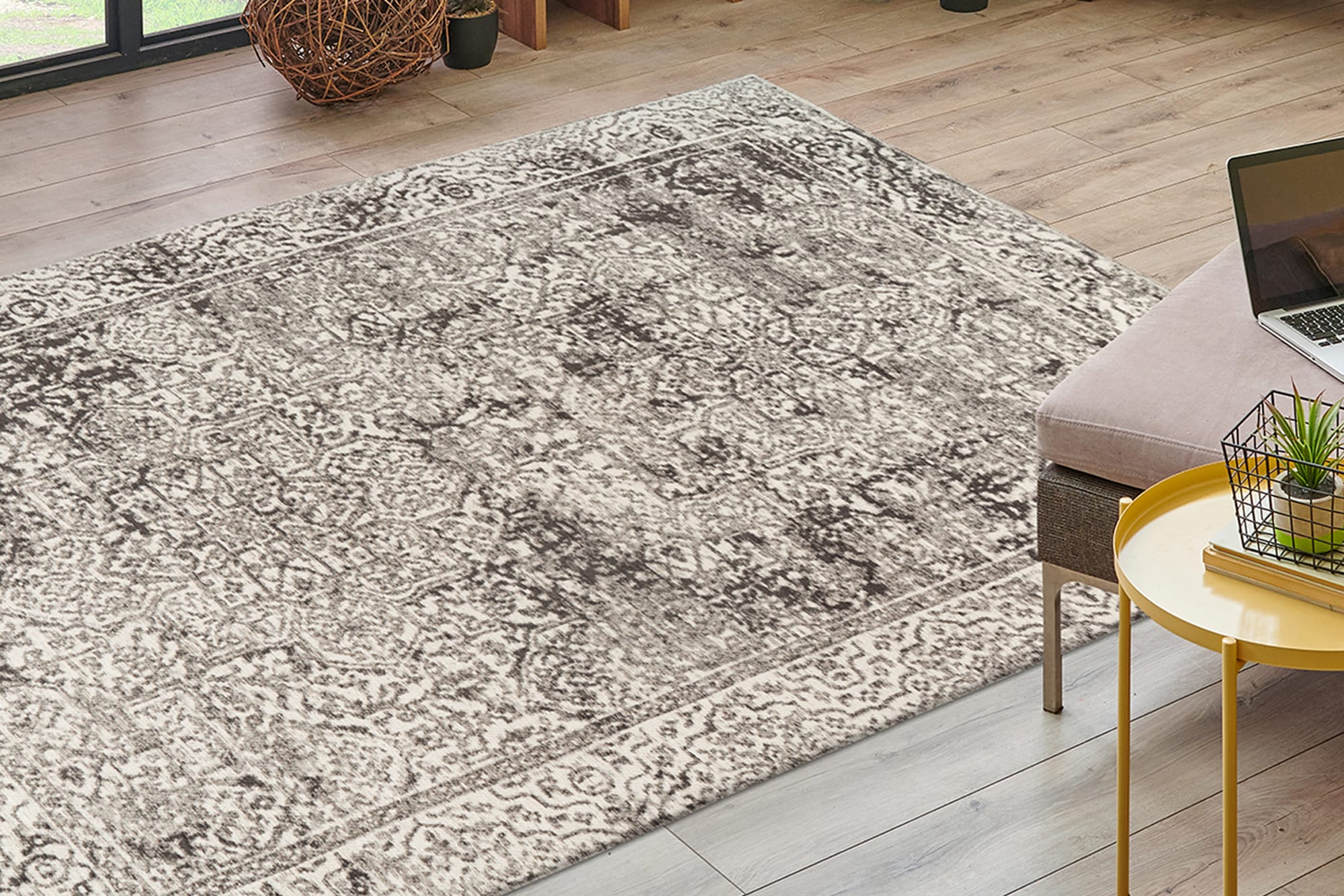 Image of Kayoom Teppich "Davis 225" rechteckig 12 mm Höhe edles Design, pflegeleicht, neutrale Farben