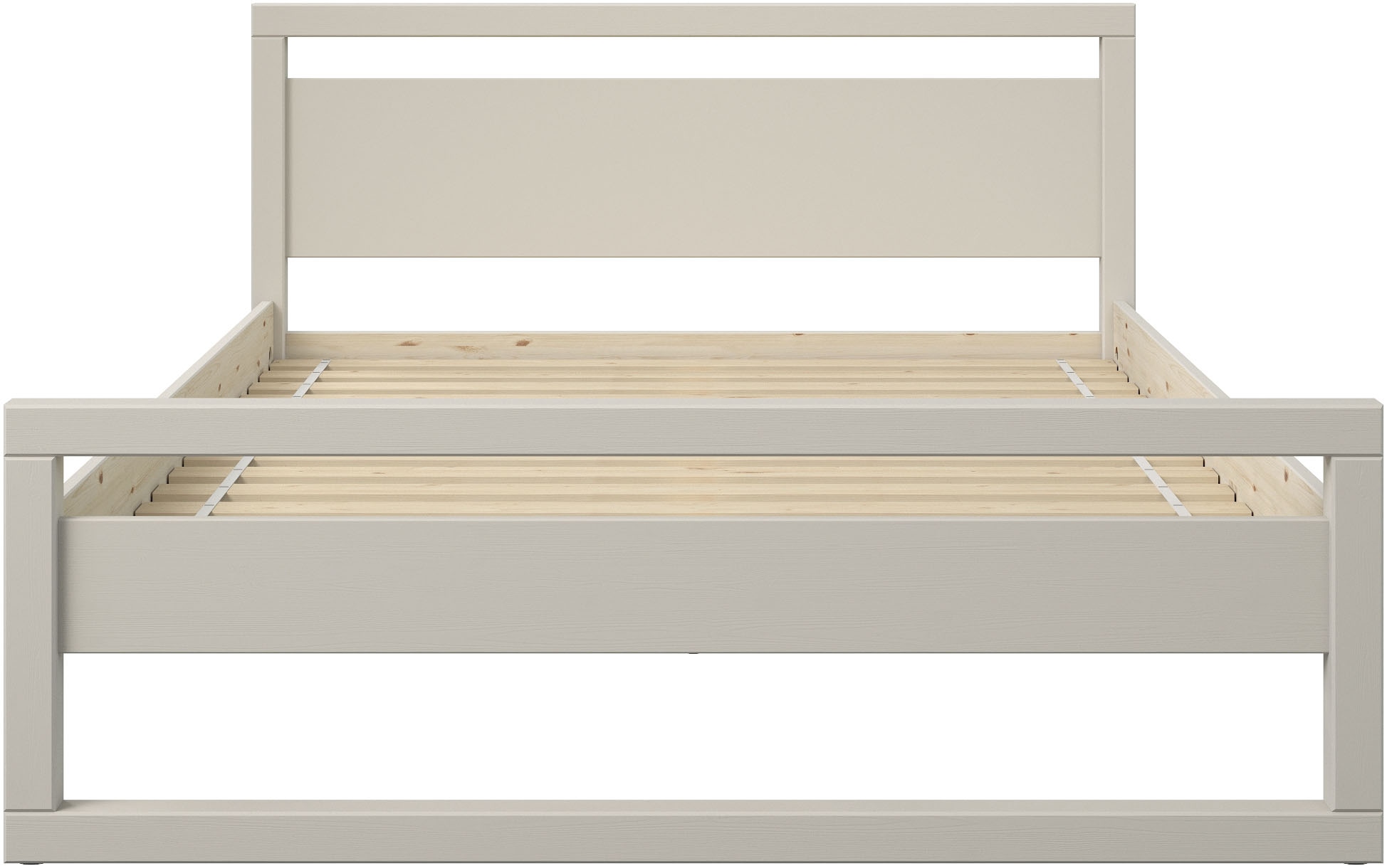 GOODproduct Massivholzbett »Wellow , Kaschmir-Beige-Beige, Kiefer, inklusive Lattenrost« Liegefläche 140x200 cm,  nordisch-modern, bis 180 kg belastbar, FSC® & Made in Europe