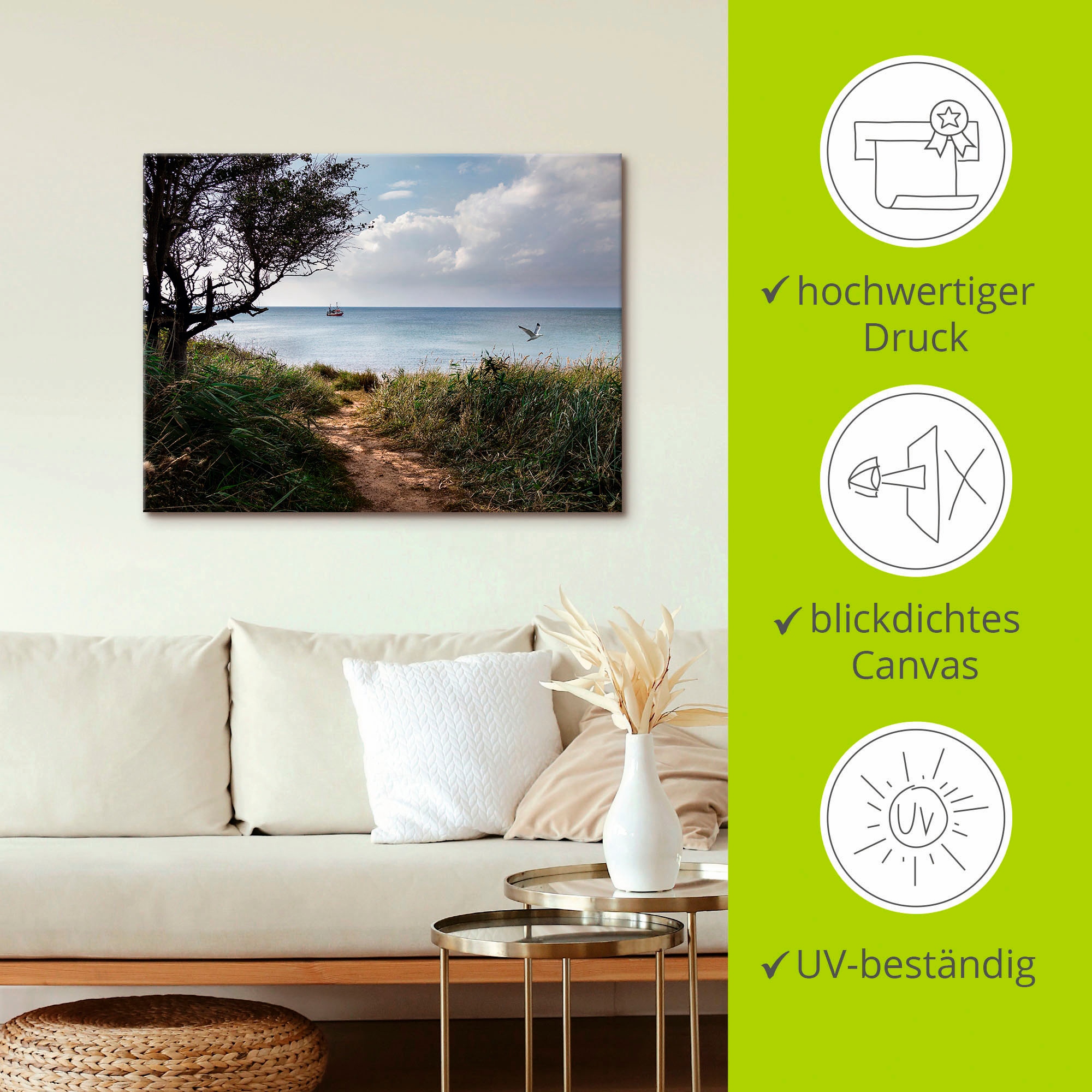 Artland Wandbild »Wege zum Meer....«, Gewässer, (1 St.), als Leinwandbild, Poster in verschied. Grössen